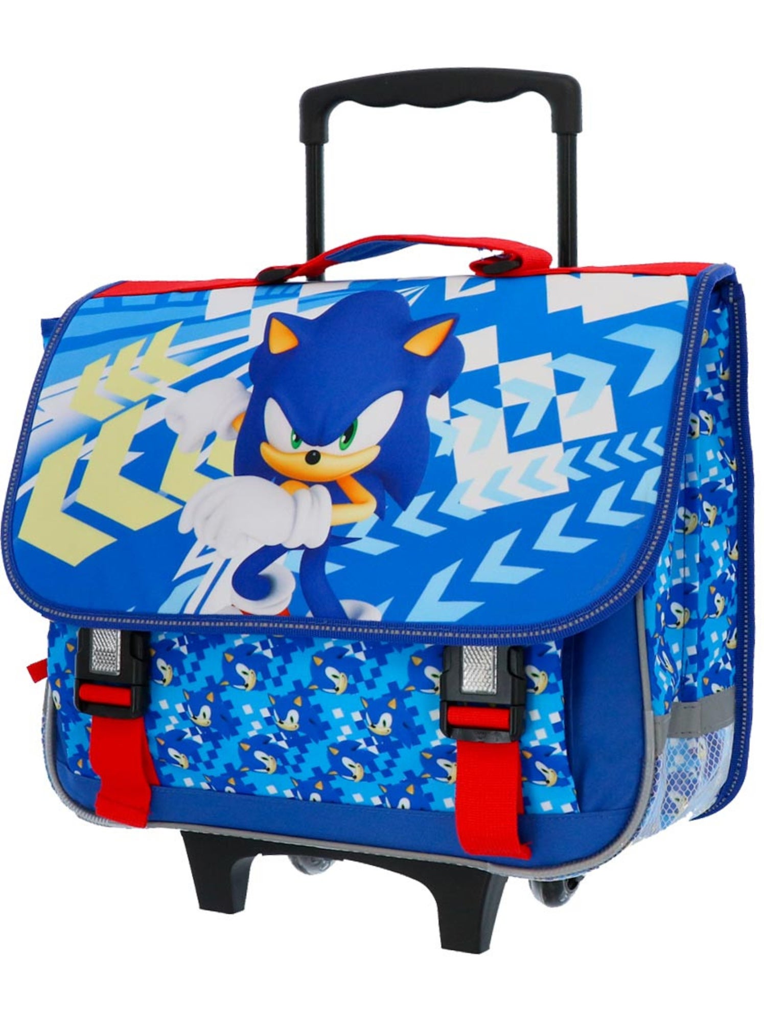 Cartable à roulettes sonic flash 41 cm 2 compartiments - Noir Rose foncé Bleu