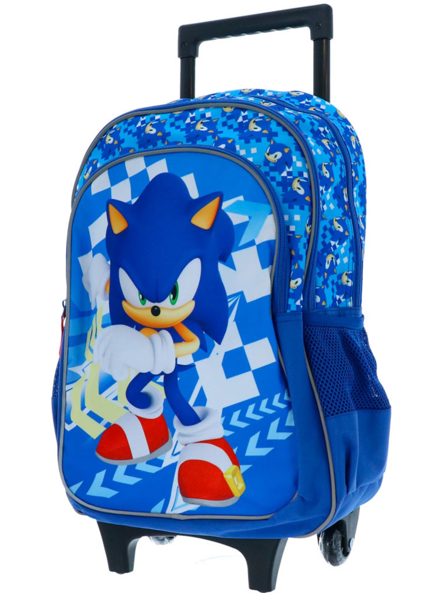Cartable à roulettes sonic flash 48 cm à 2 compartiments zippés sonic - Noir Blanc