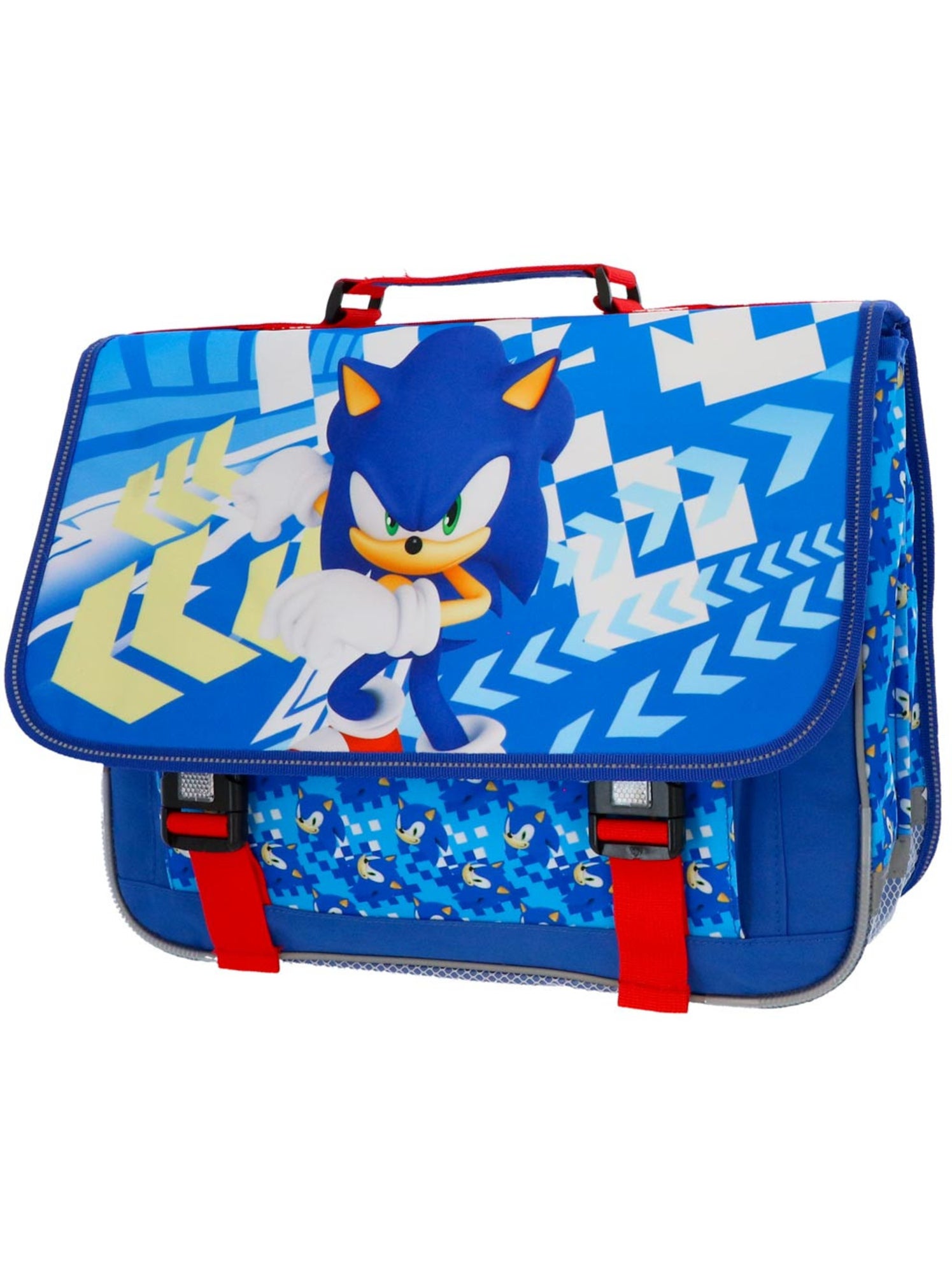 Cartable sonic flash 41 cm en polyester robuste bandes réfléchissantes - Bleu