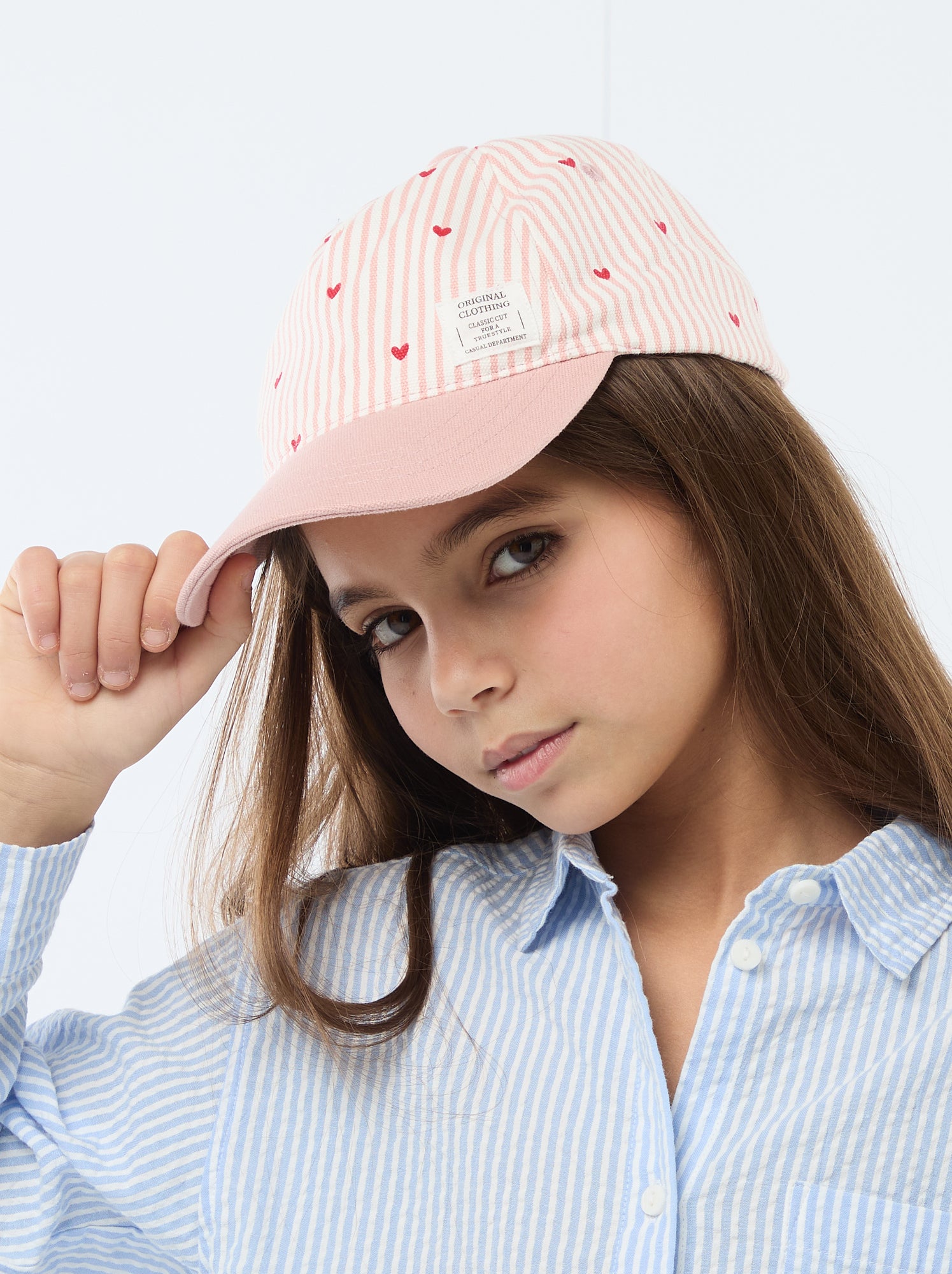 Casquette à motif réglable par scratch - Rose