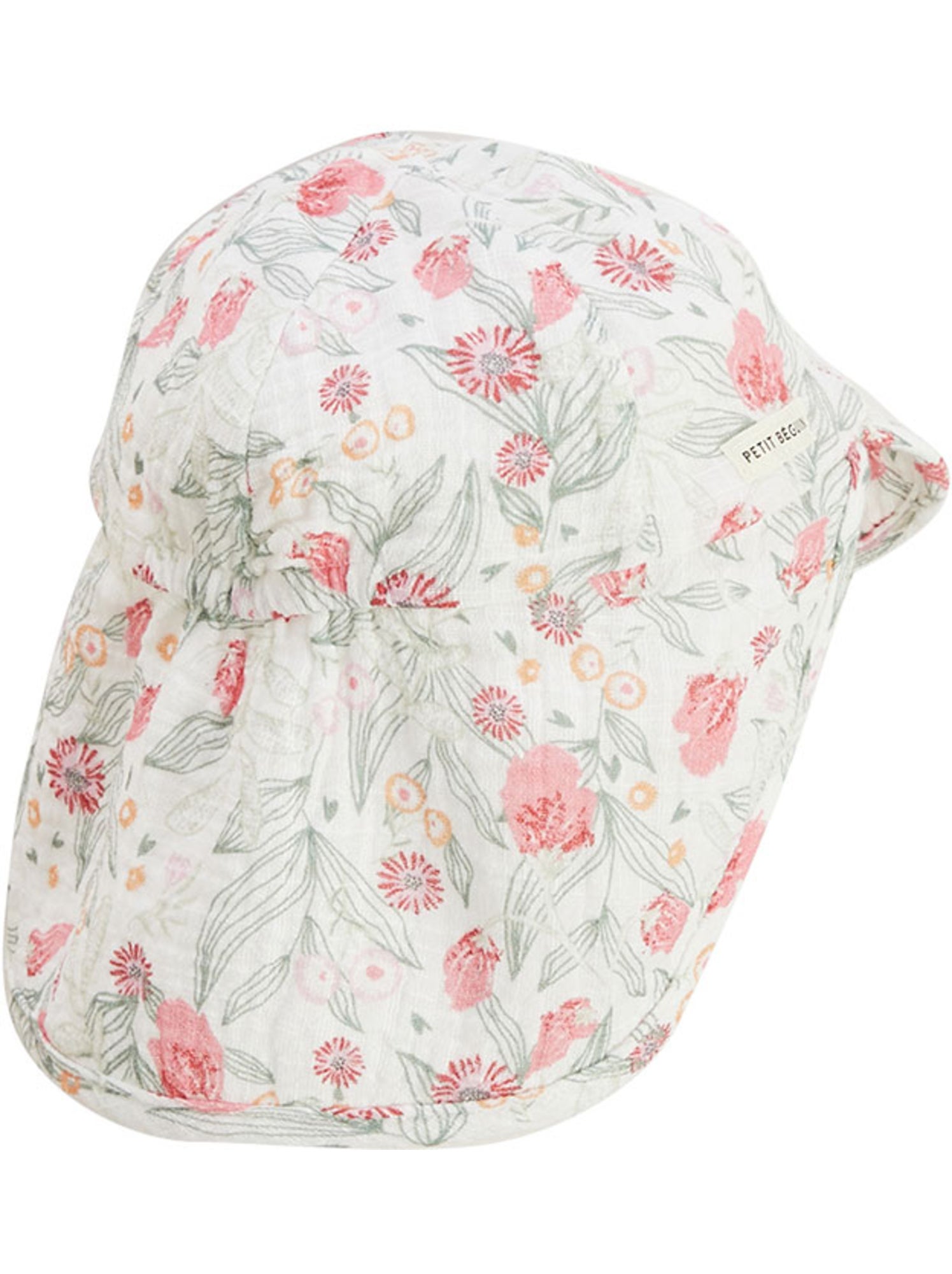 Casquette cache-cou bébé en gaze de coton anaelle - Ecru