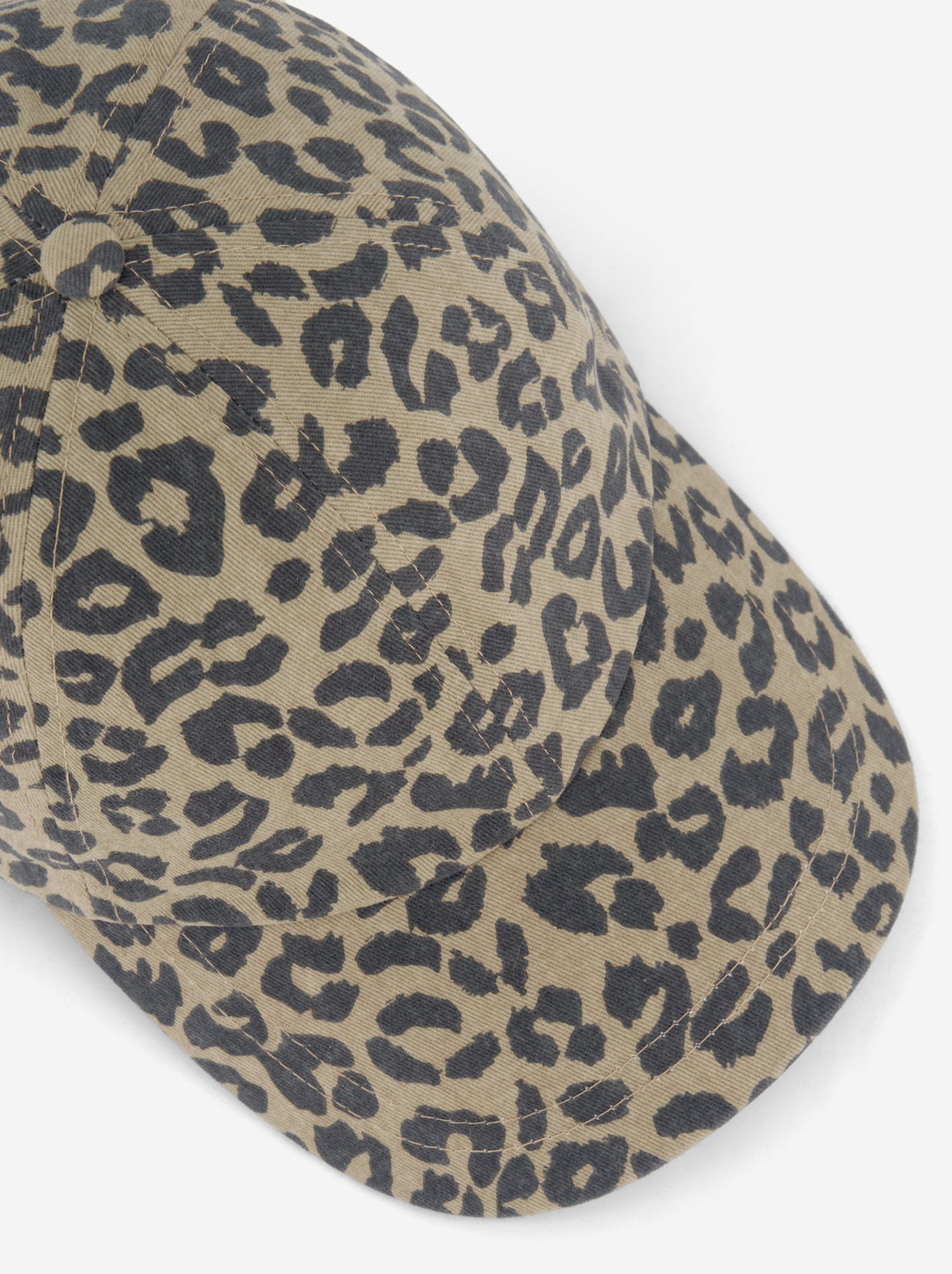 Casquette léopard en tissu - Marron