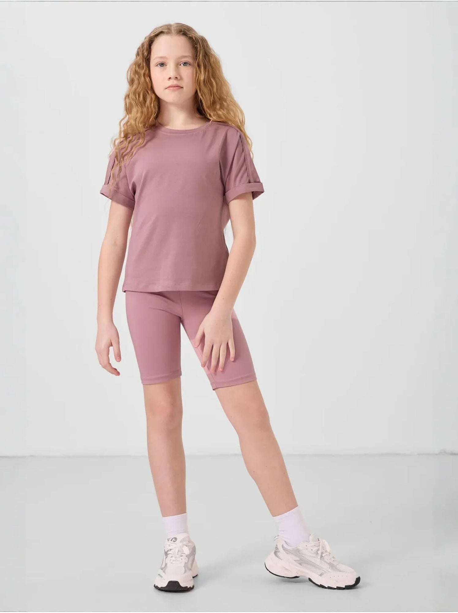 T-shirt unisexe junior en coton et élasthanne tommy - Mauve
