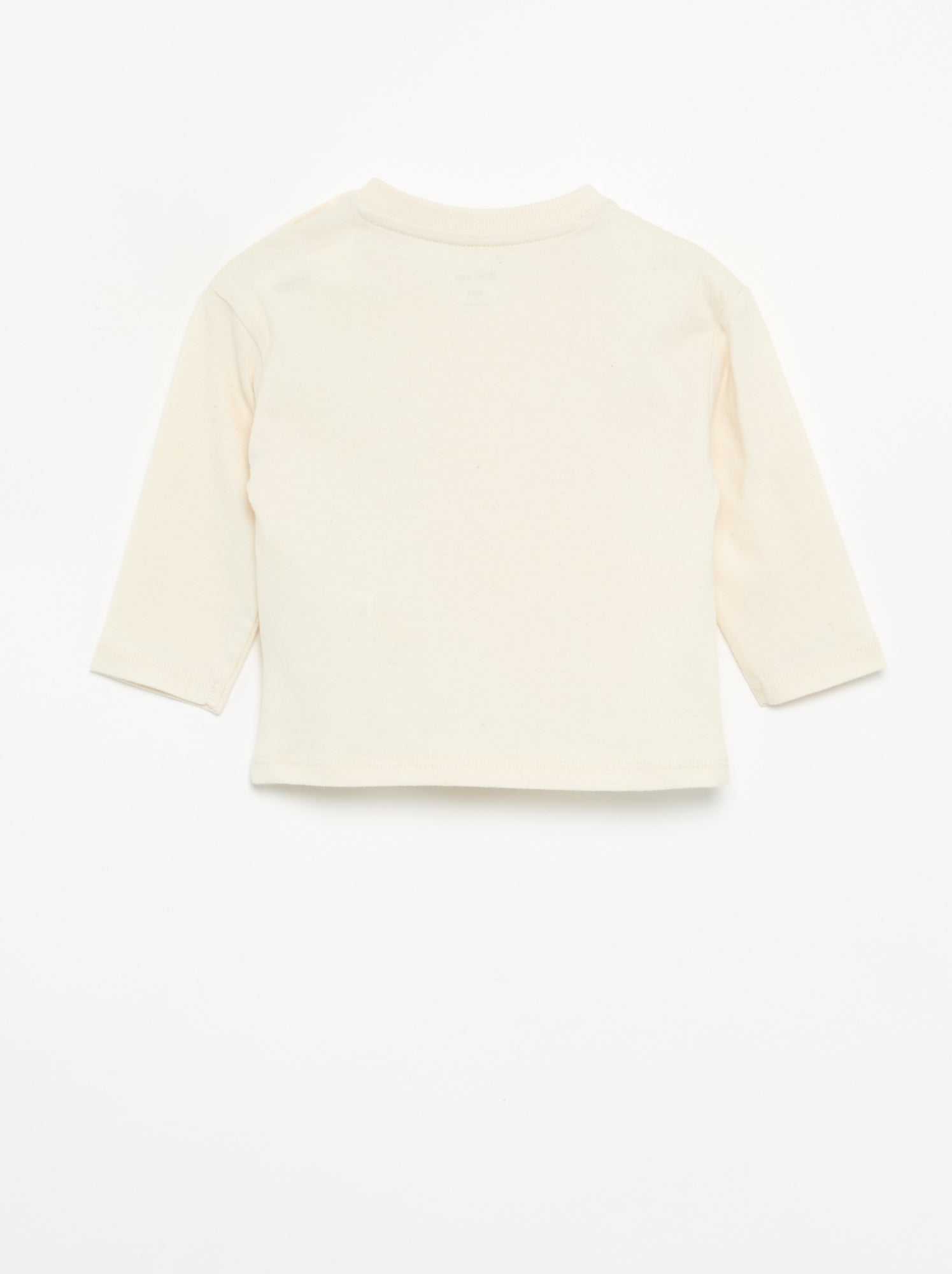T-shirt à manches longues avec poche animée - Blanc