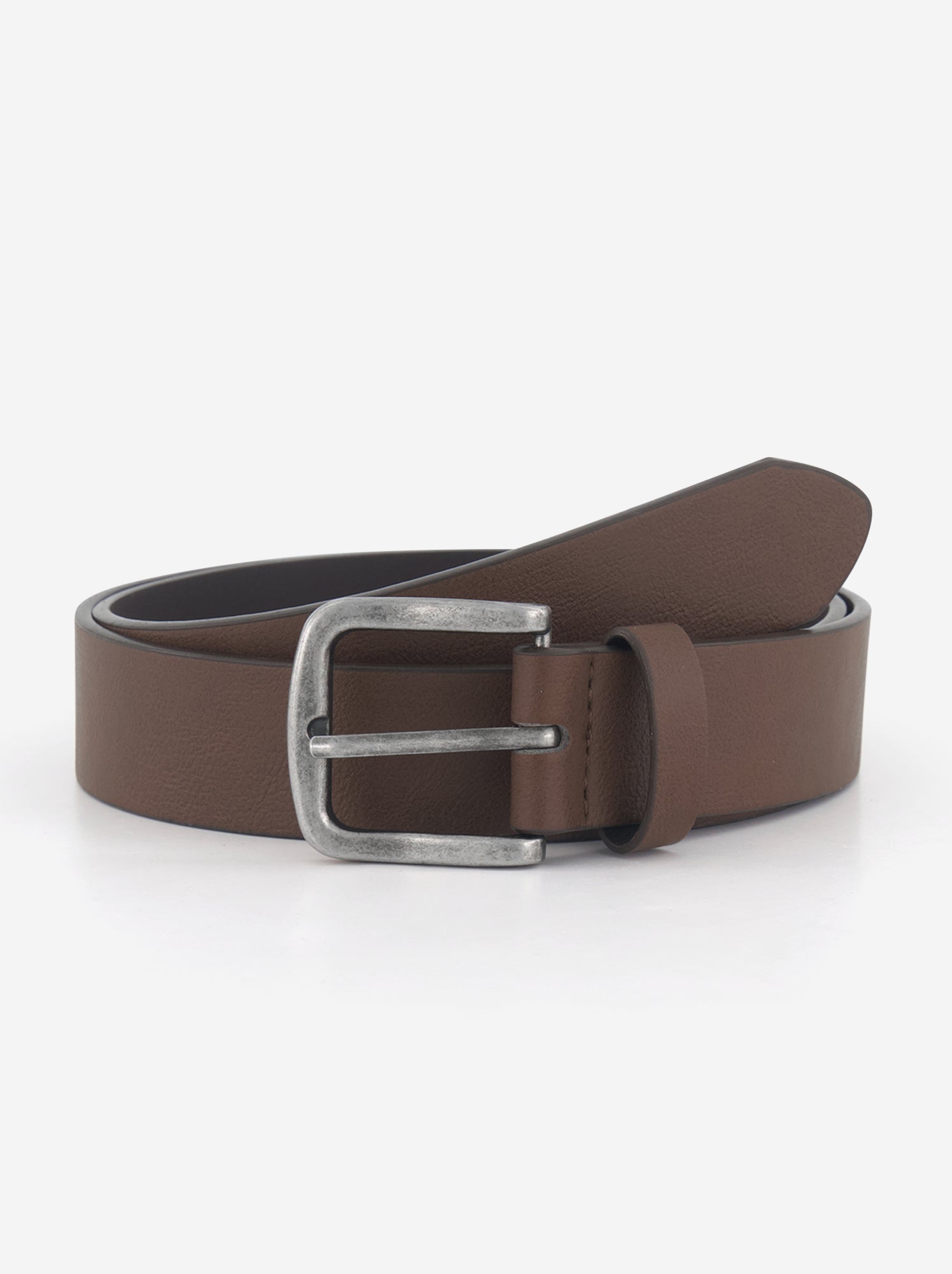 Ceinture basique boucle métallique - Marron
