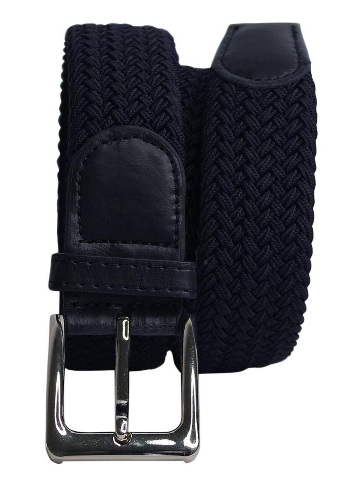 Ceinture élastique 3 cm – finition cuir synthétique ajustable - Bleu marine