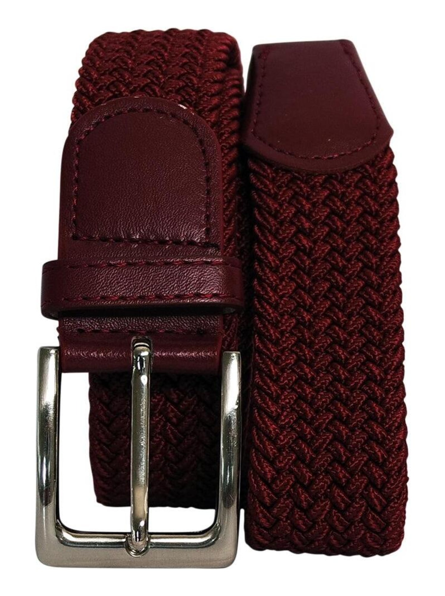 Ceinture élastique 3 cm – finition cuir synthétique ajustable - Bordeaux