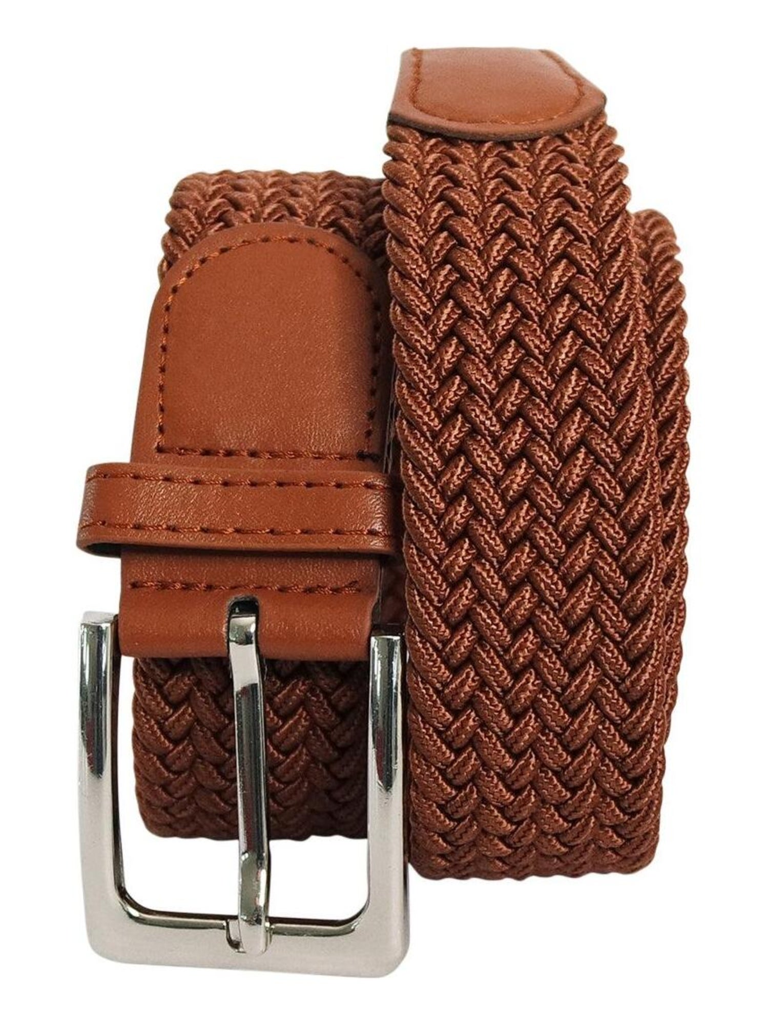 Ceinture élastique 3 cm – finition cuir synthétique ajustable - Camel