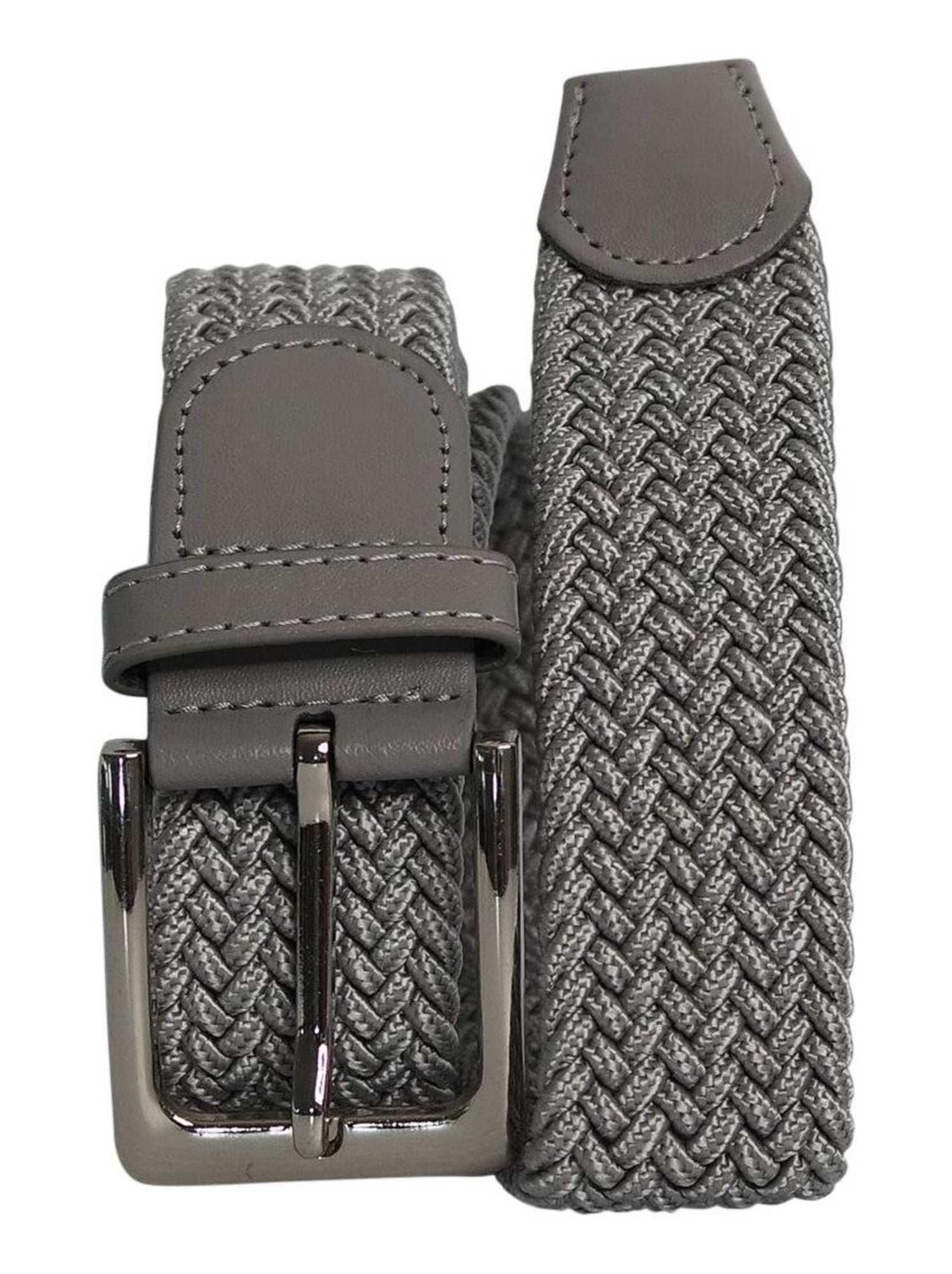 Ceinture élastique 3 cm – finition cuir synthétique ajustable - Gris