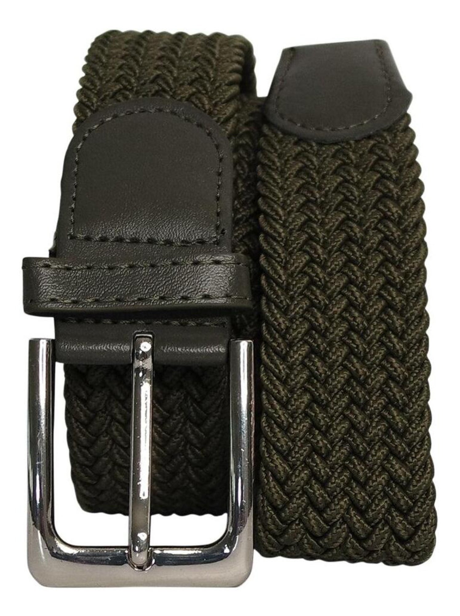 Ceinture élastique 3 cm – finition cuir synthétique ajustable - Taupe