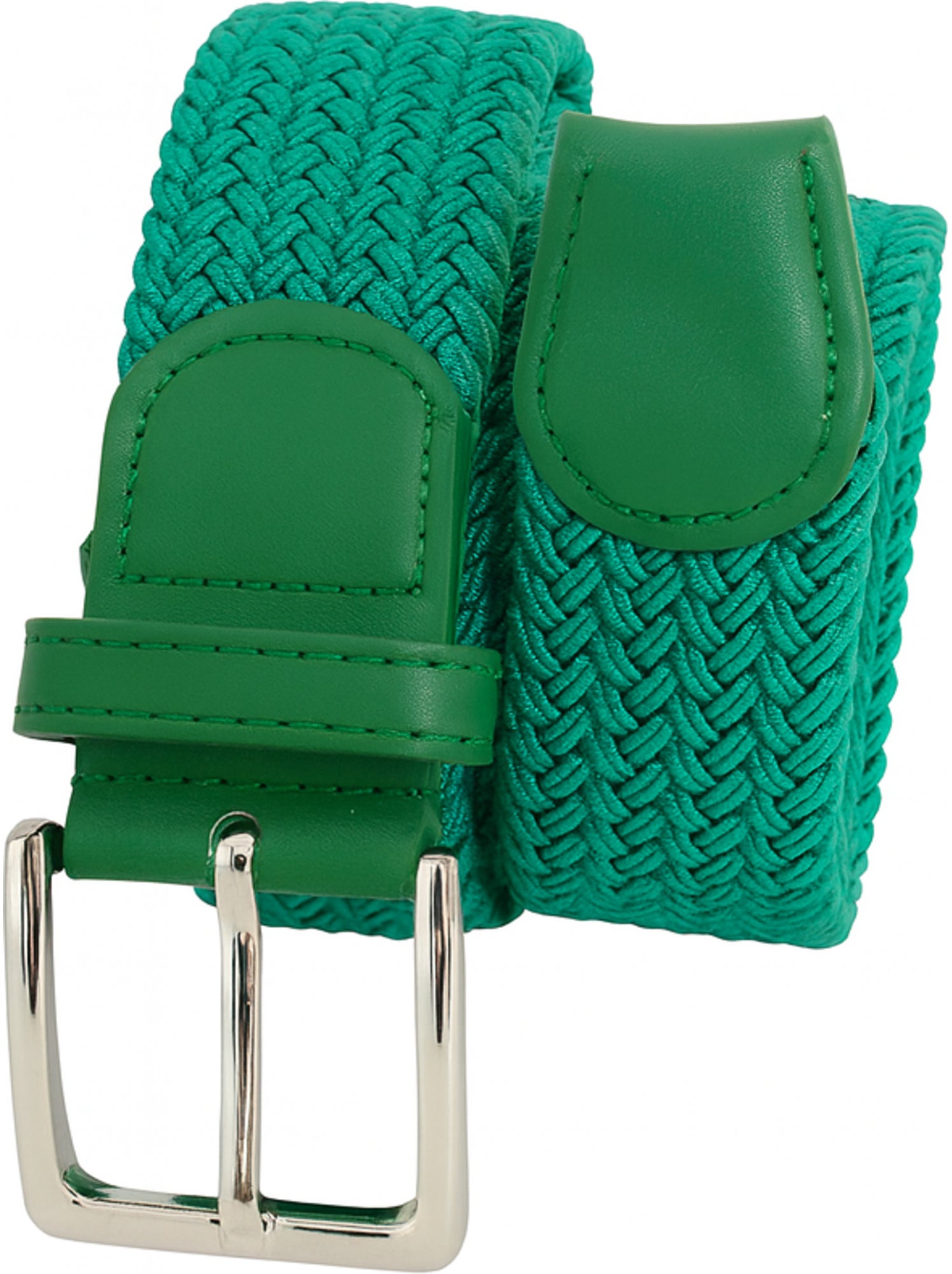 Ceinture élastique 3 cm – finition cuir synthétique ajustable - Vert