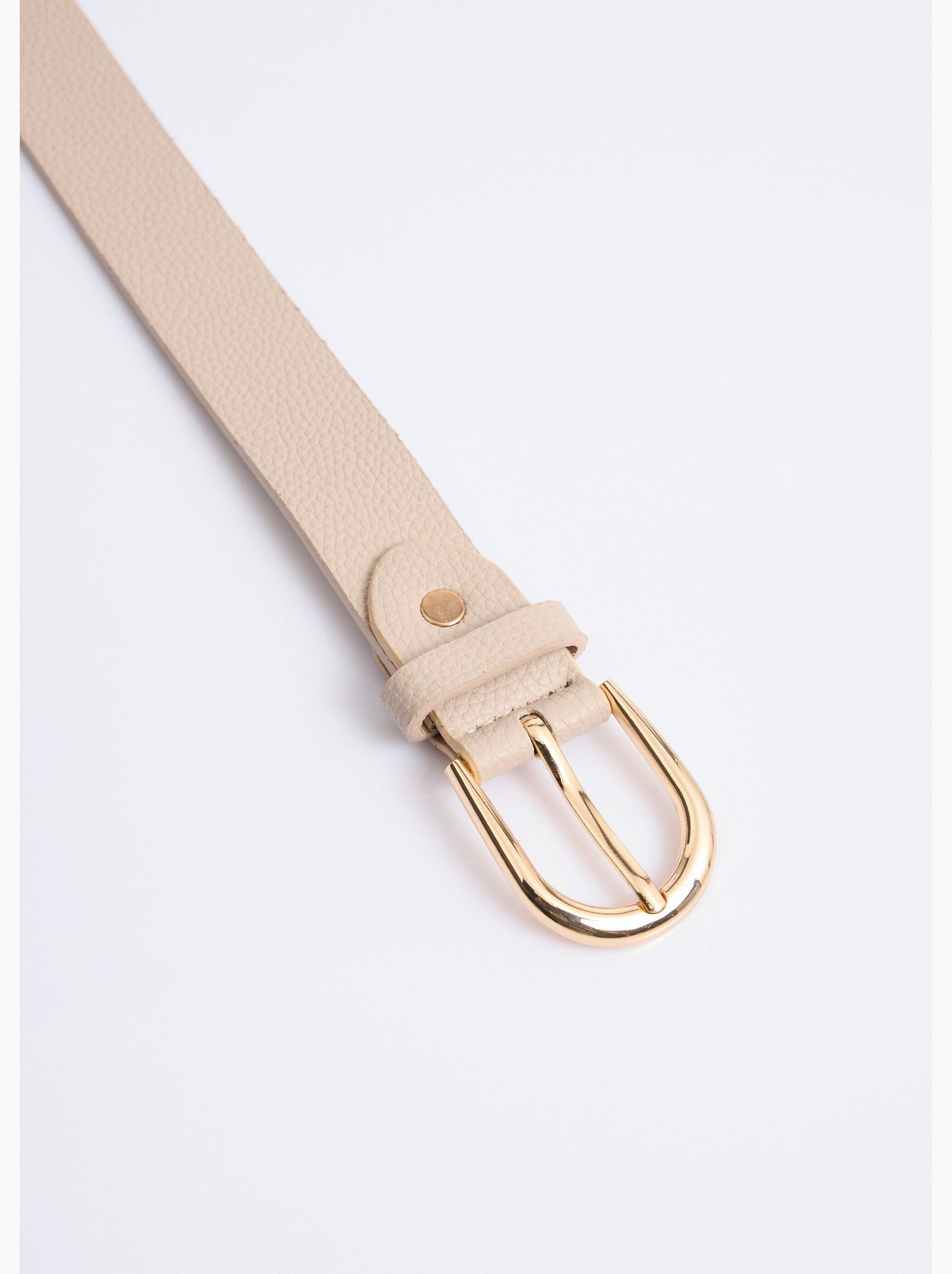 Ceinture en simili cuir aspect grainé - afibel - Beige