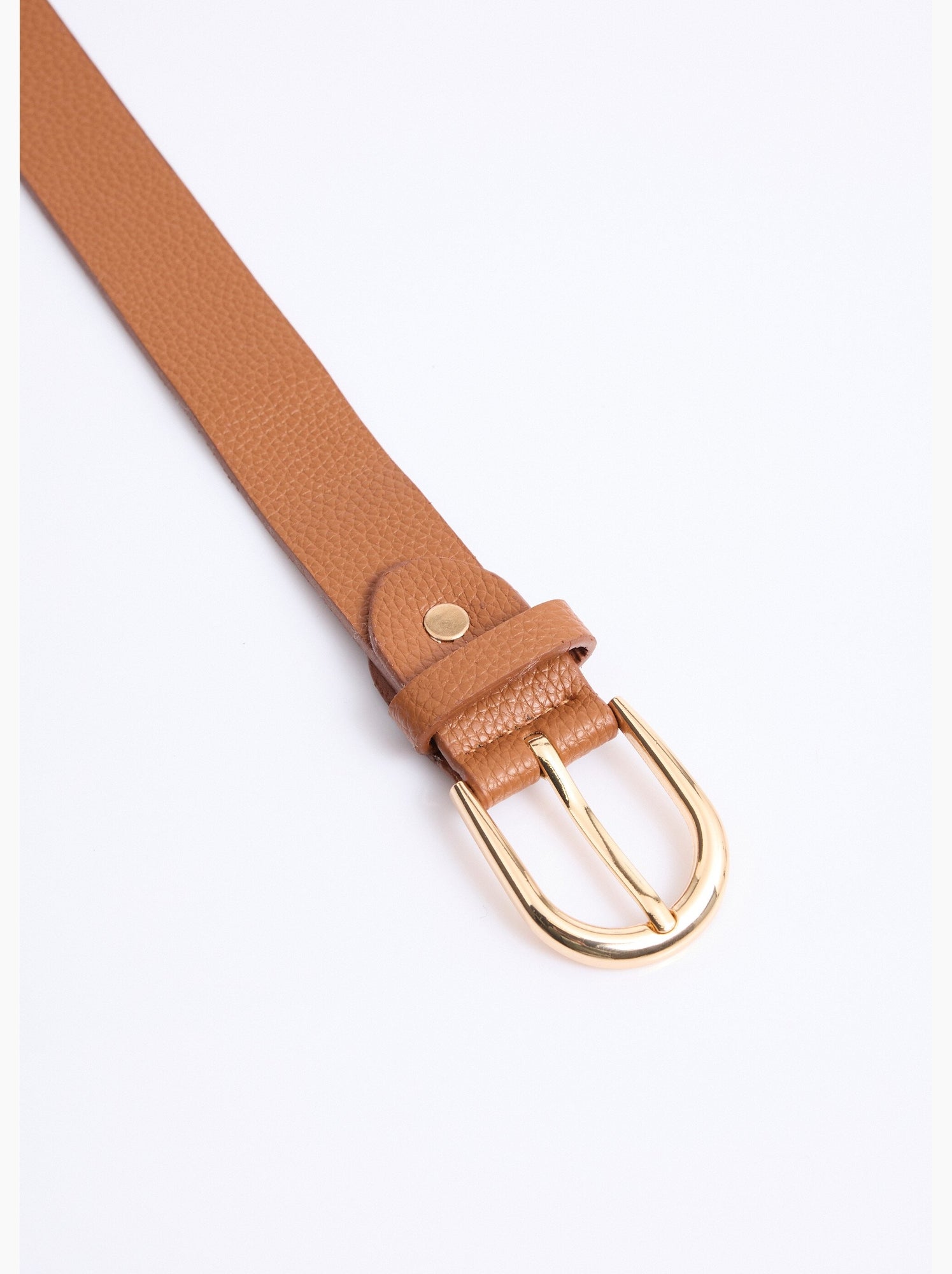 Ceinture en simili cuir aspect grainé - afibel - Cognac
