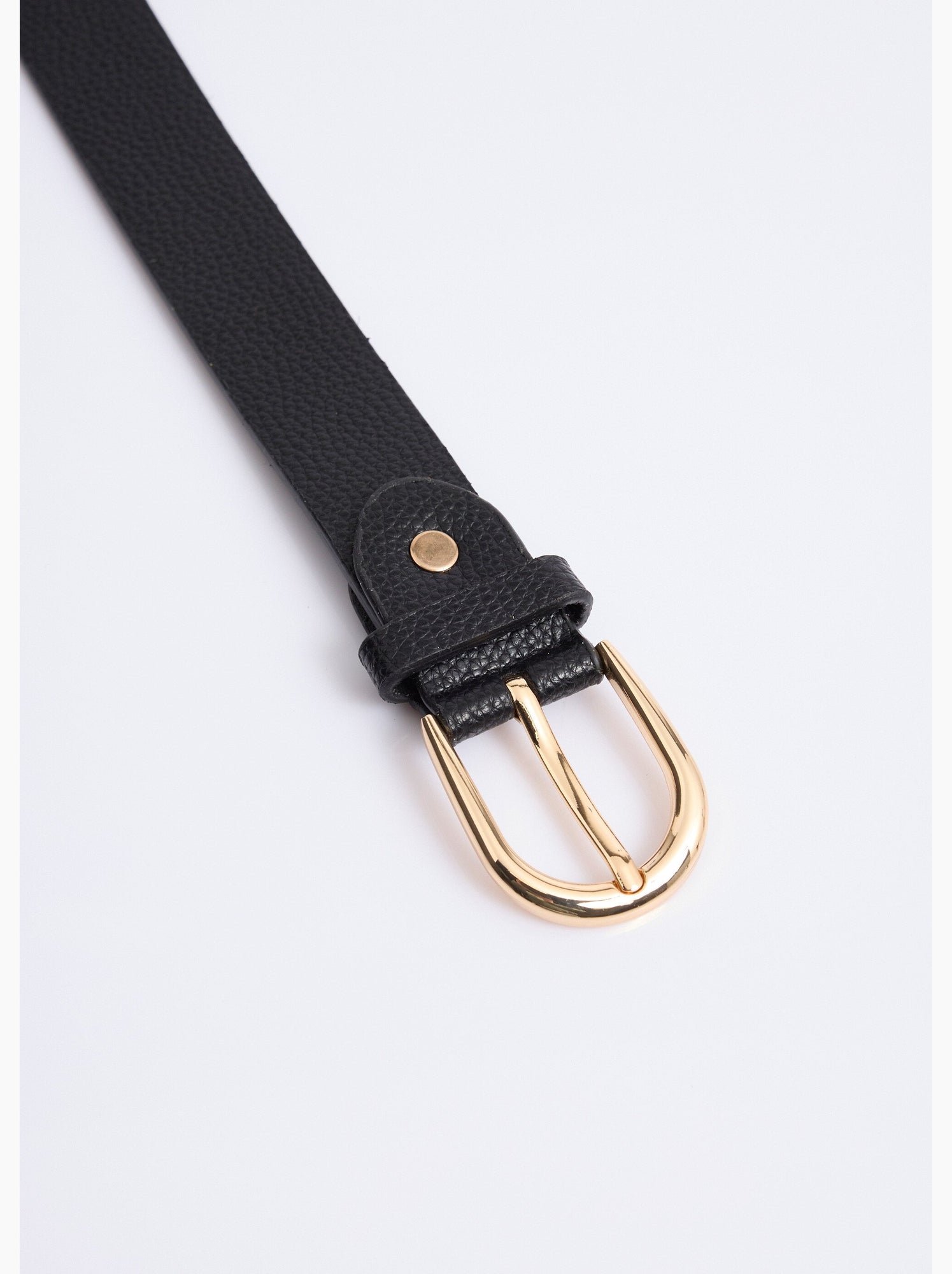 Ceinture en simili cuir aspect grainé - afibel - Noir