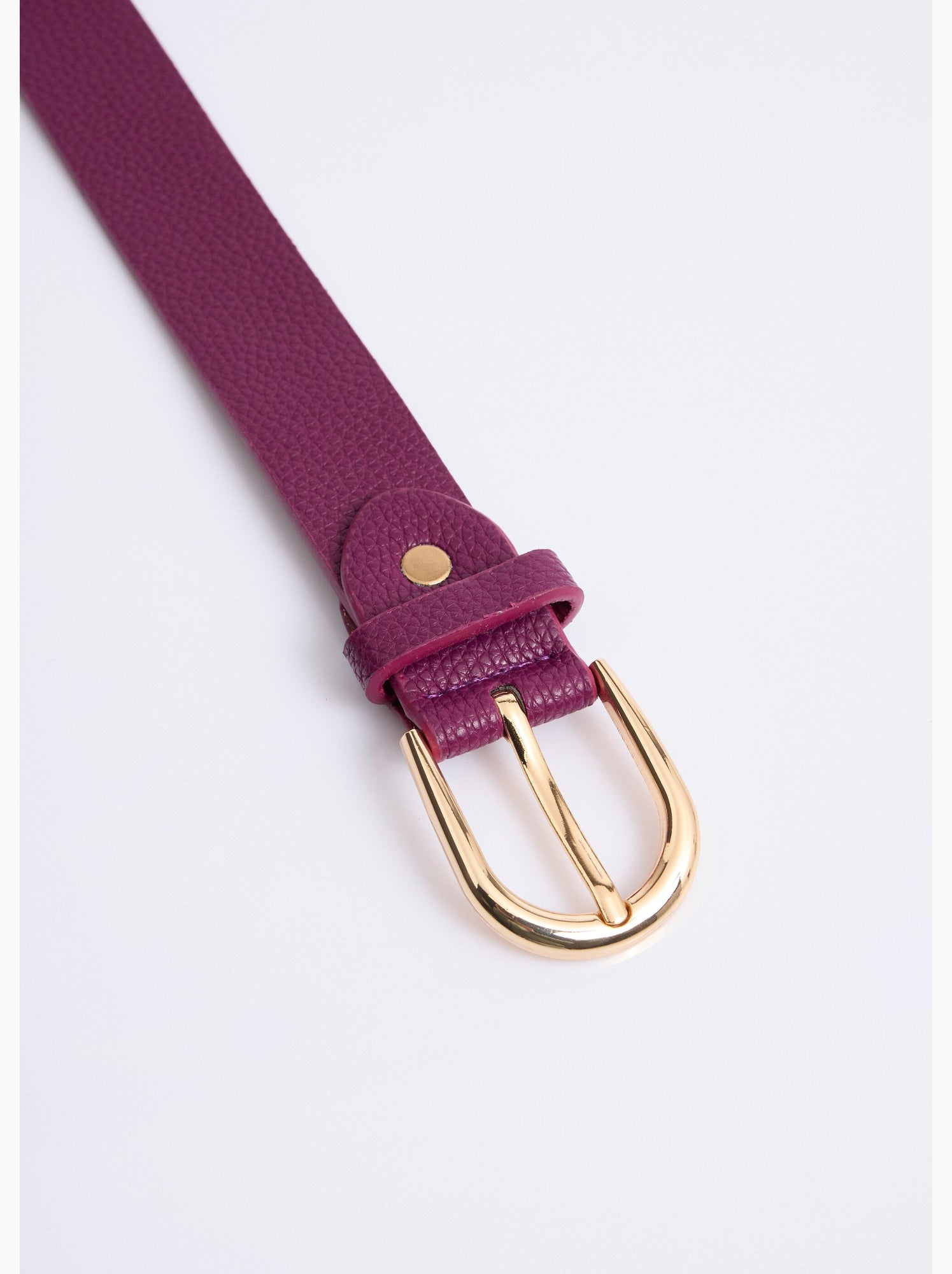 Ceinture en simili cuir aspect grainé - afibel - Prune
