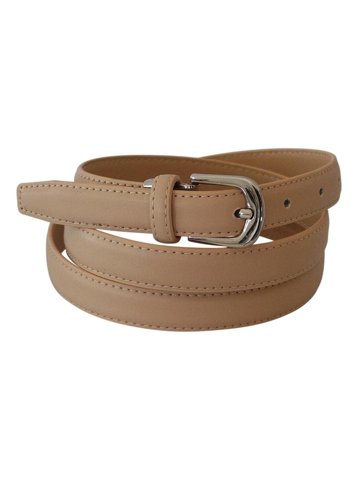 Ceinture fine en cuir ajustable ? ?l?gante - Beige