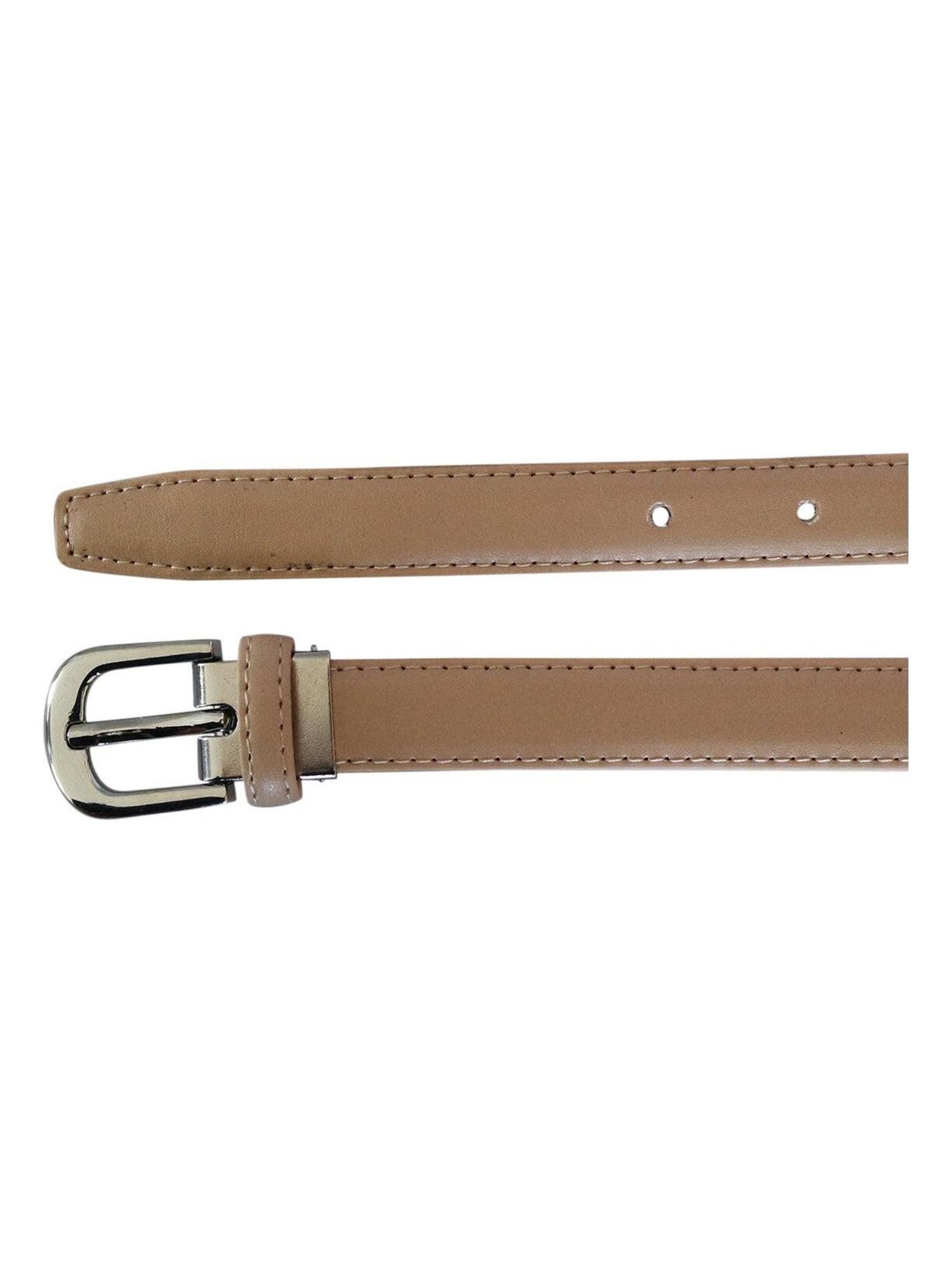 Ceinture fine en cuir ajustable ? ?l?gante - Beige