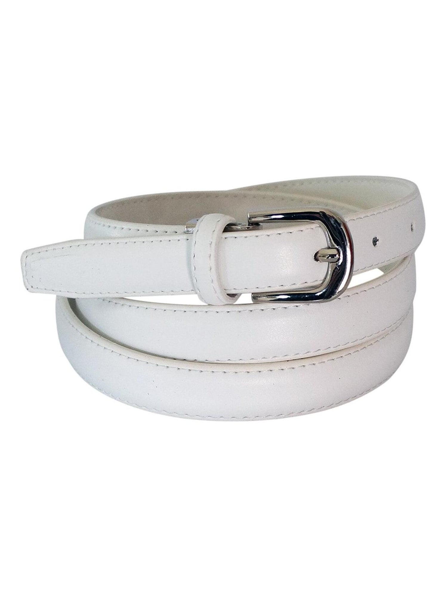 Ceinture fine en cuir ajustable ? ?l?gante - Blanc