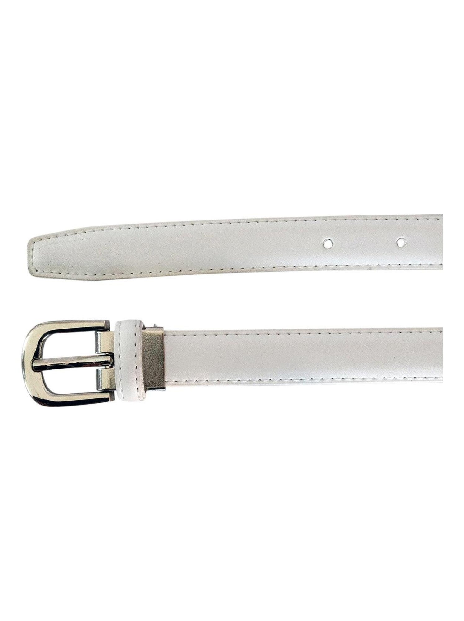 Ceinture fine en cuir ajustable ? ?l?gante - Blanc