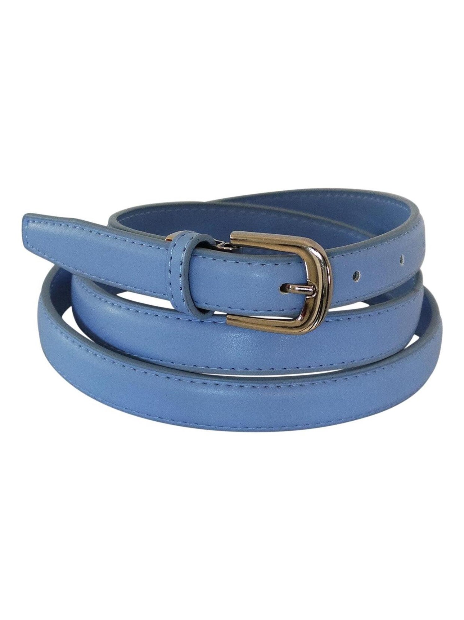 Ceinture fine en cuir ajustable ? ?l?gante - Bleu outremer