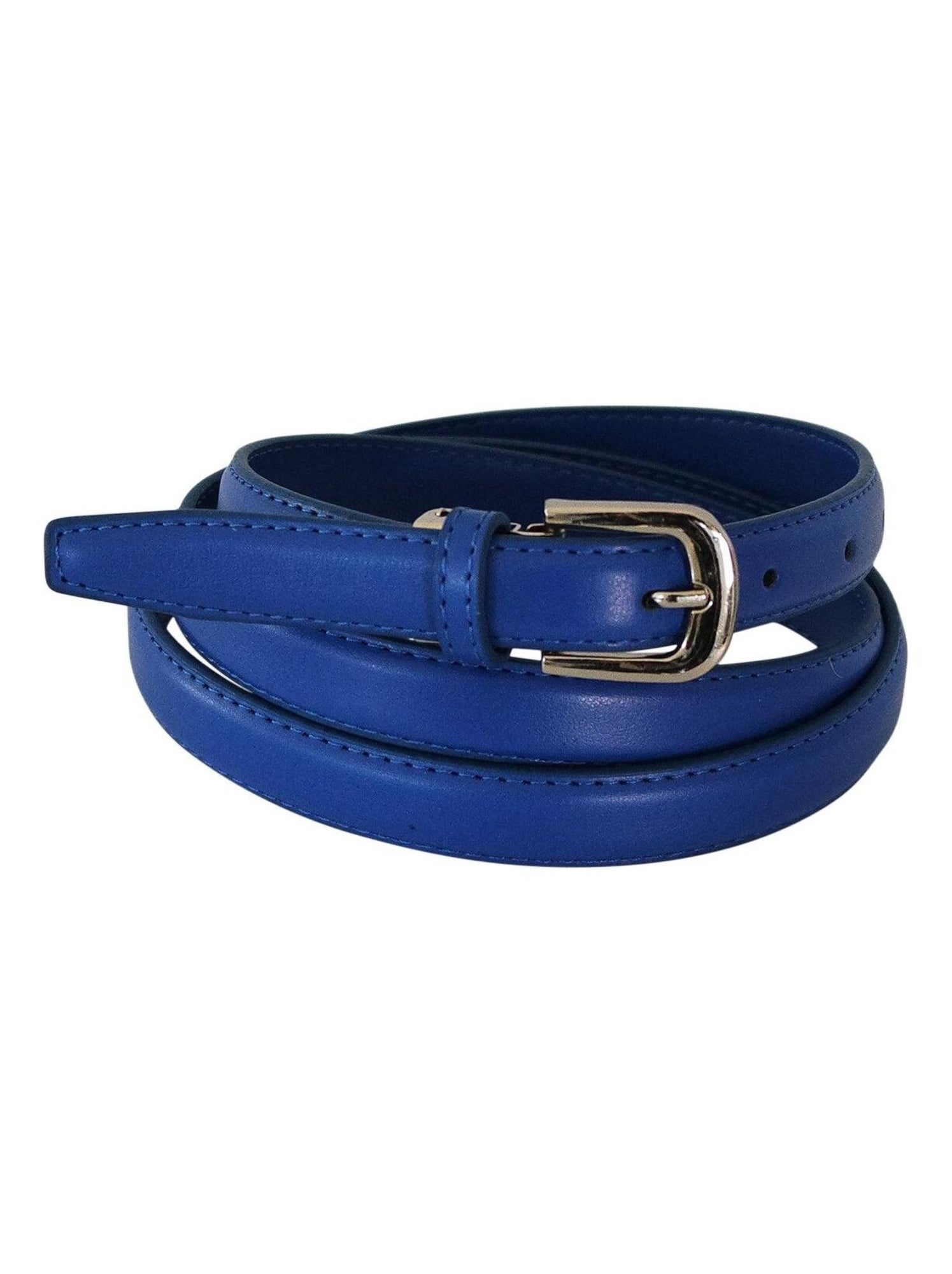 Ceinture fine en cuir ajustable ? ?l?gante - Bleu roi