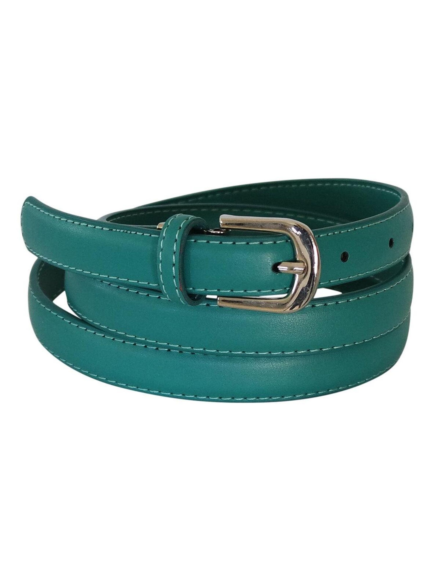 Ceinture fine en cuir ajustable ? ?l?gante - Bleu turquoise