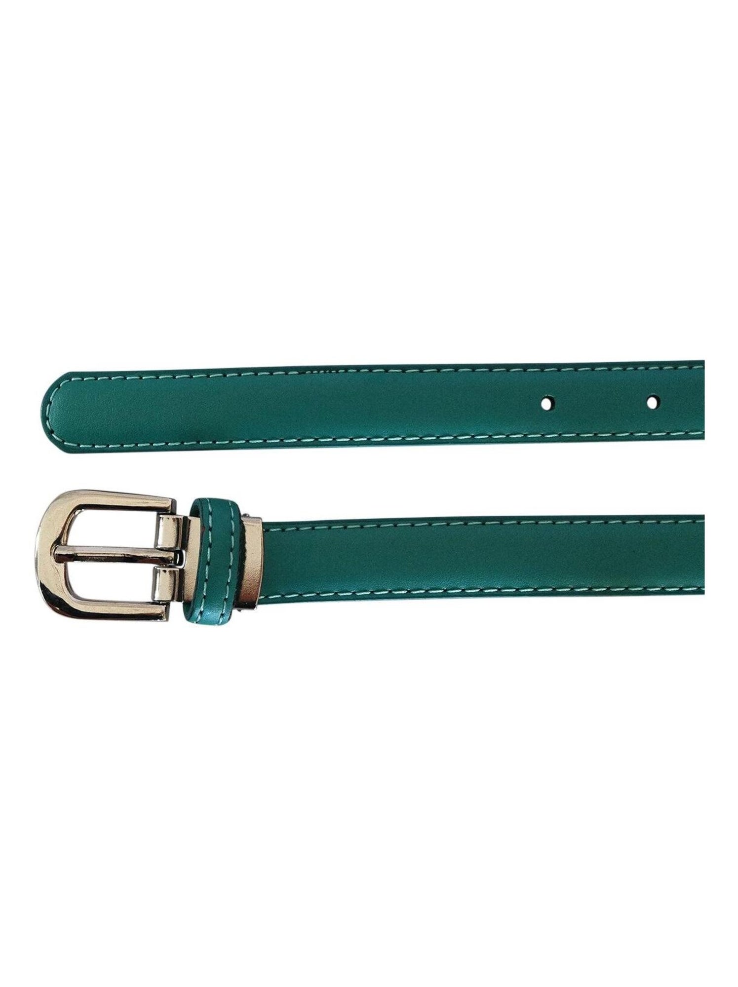 Ceinture fine en cuir ajustable ? ?l?gante - Bleu turquoise