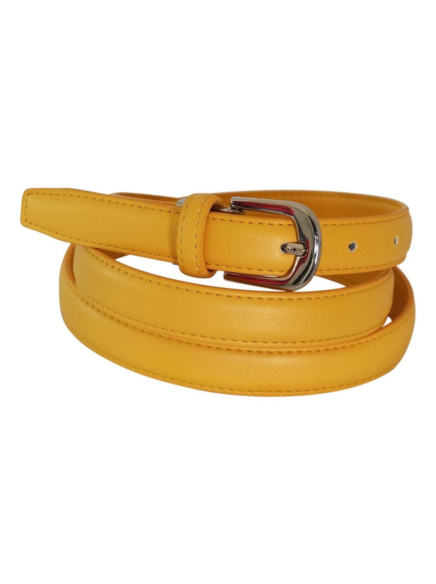 Ceinture fine en cuir ajustable ? ?l?gante - Jaune