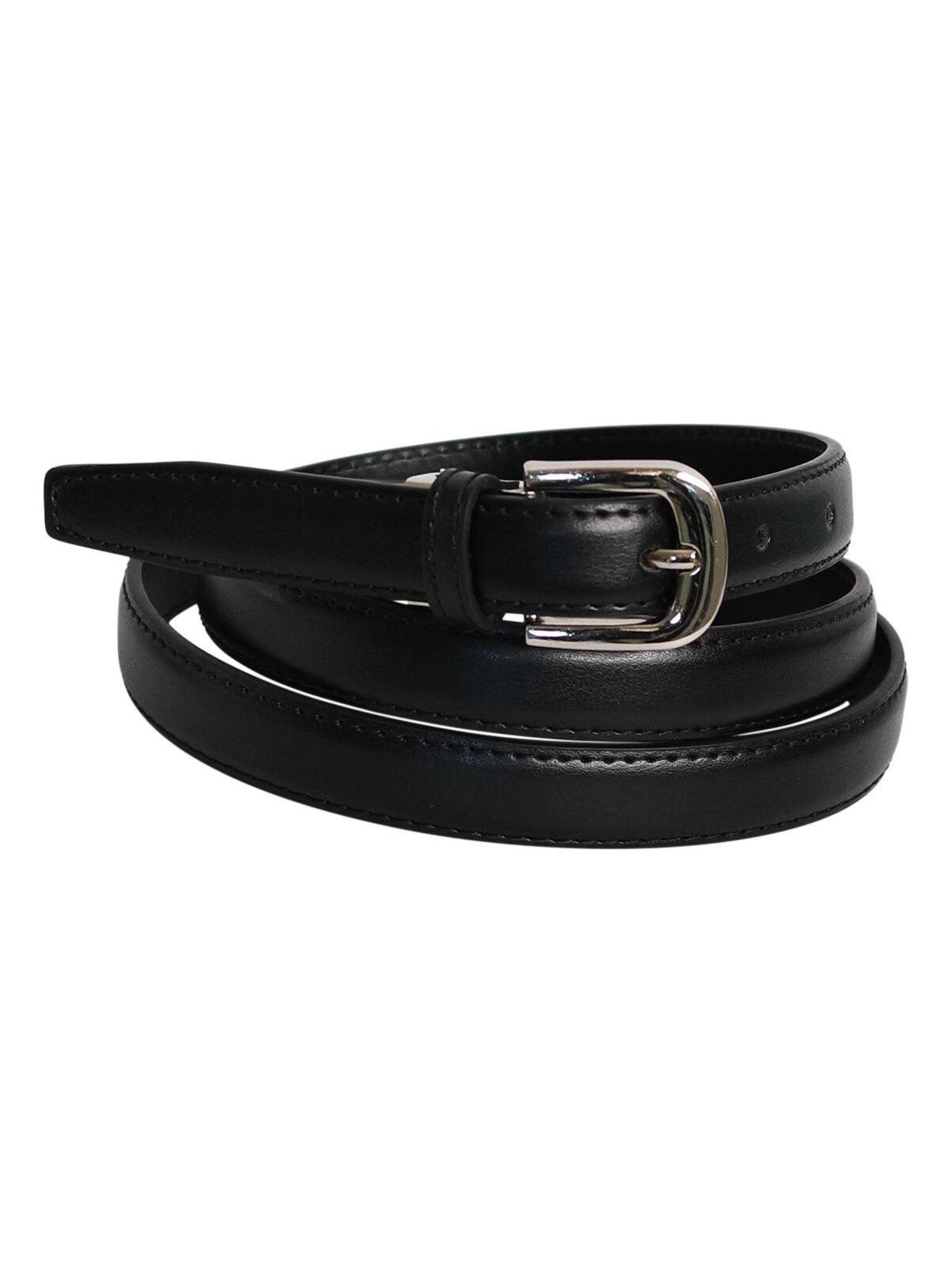 Ceinture fine en cuir ajustable ? ?l?gante - Noir