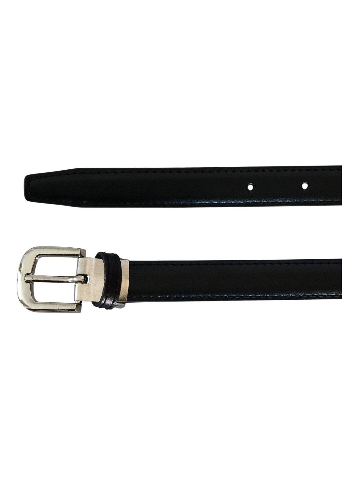 Ceinture fine en cuir ajustable ? ?l?gante - Noir