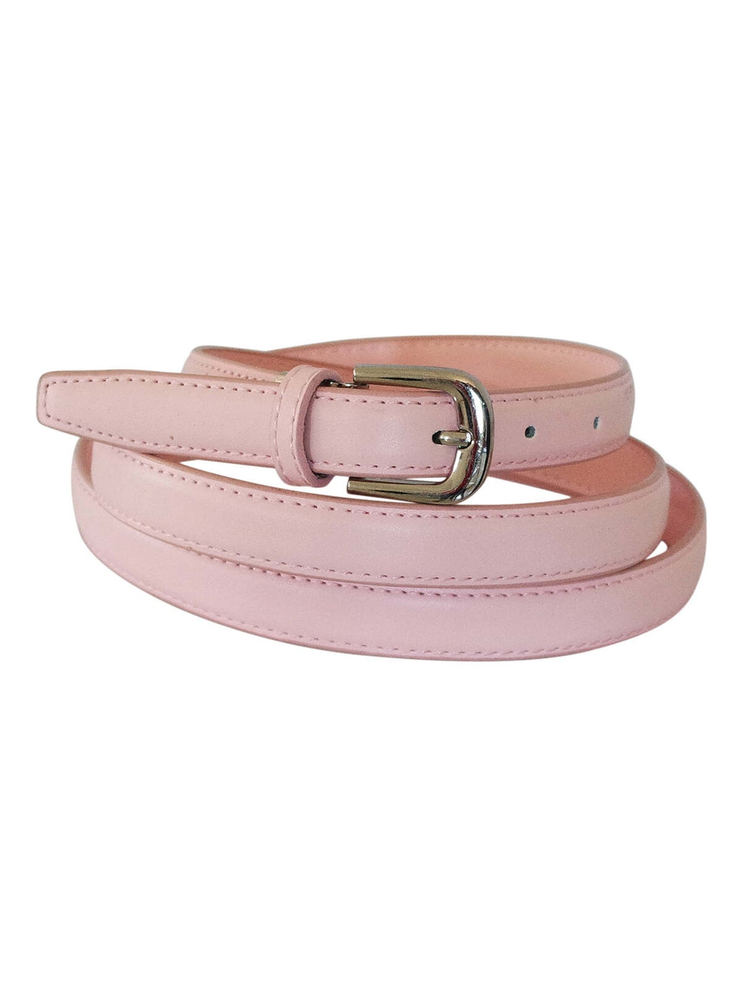 Ceinture fine en cuir ajustable ? ?l?gante - Rose pastel