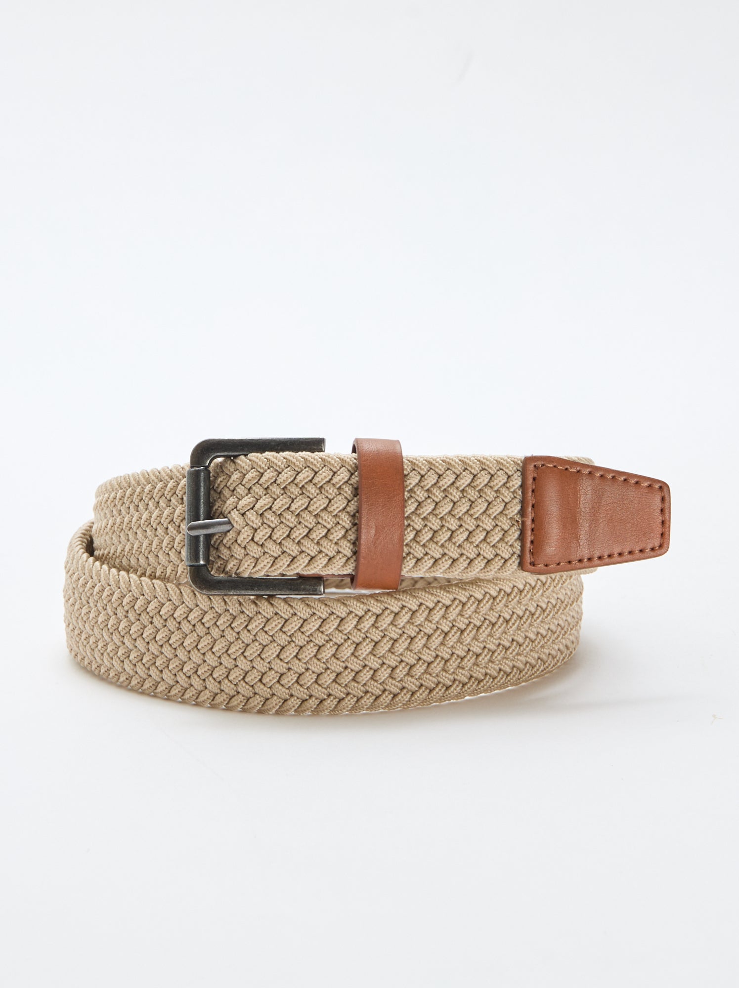 Ceinture tressée élastique - Beige