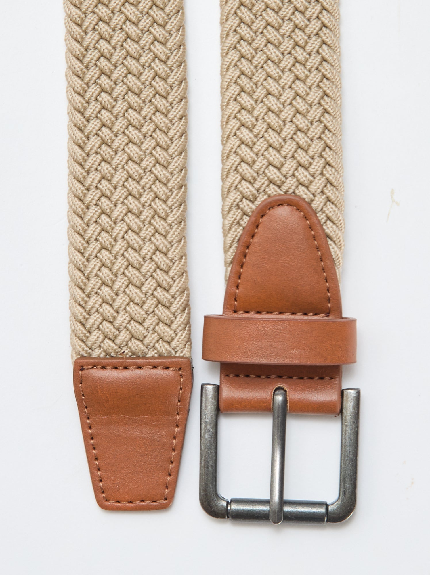 Ceinture tressée élastique - Beige