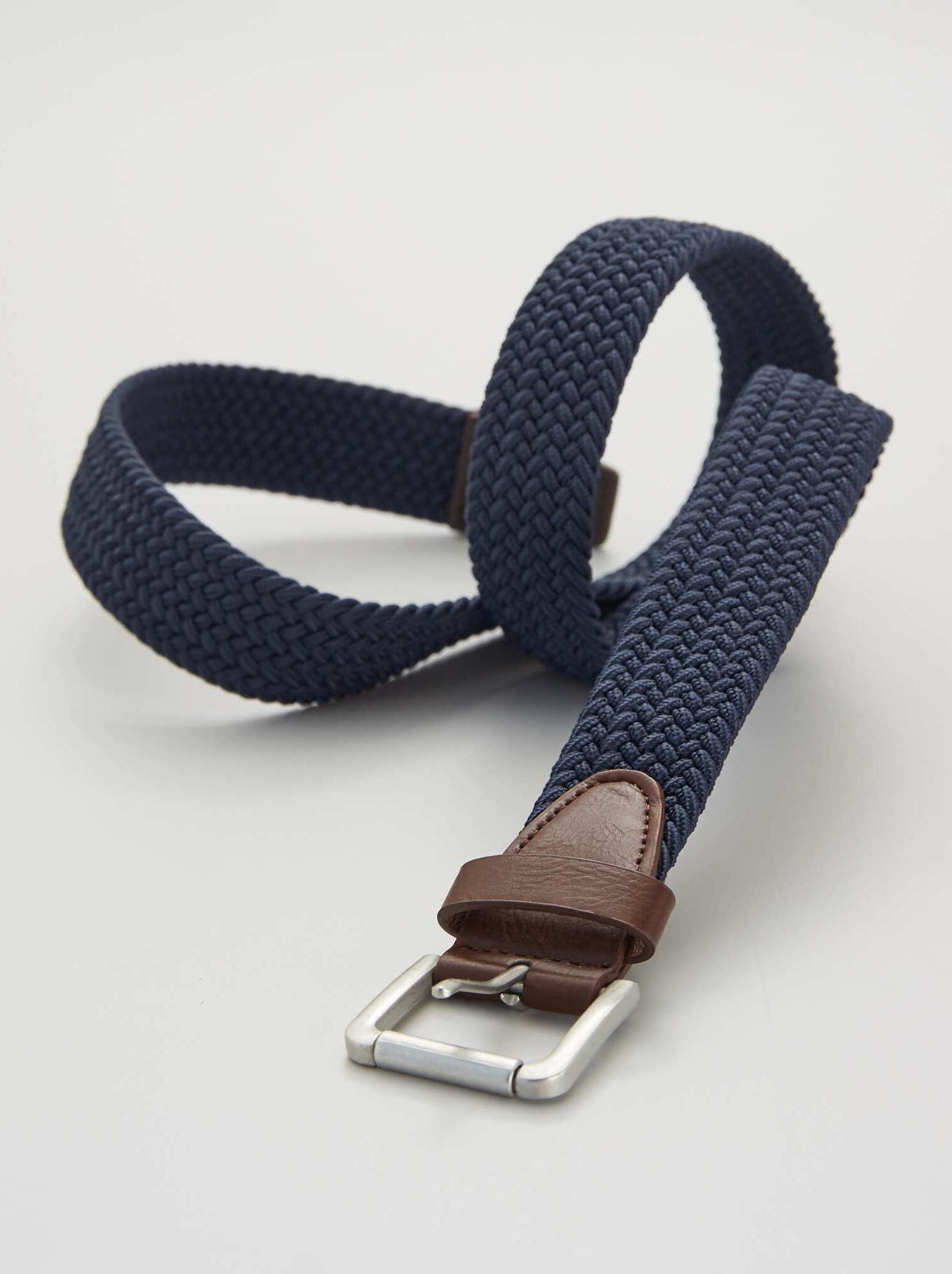 Ceinture tressée élastique - Bleu