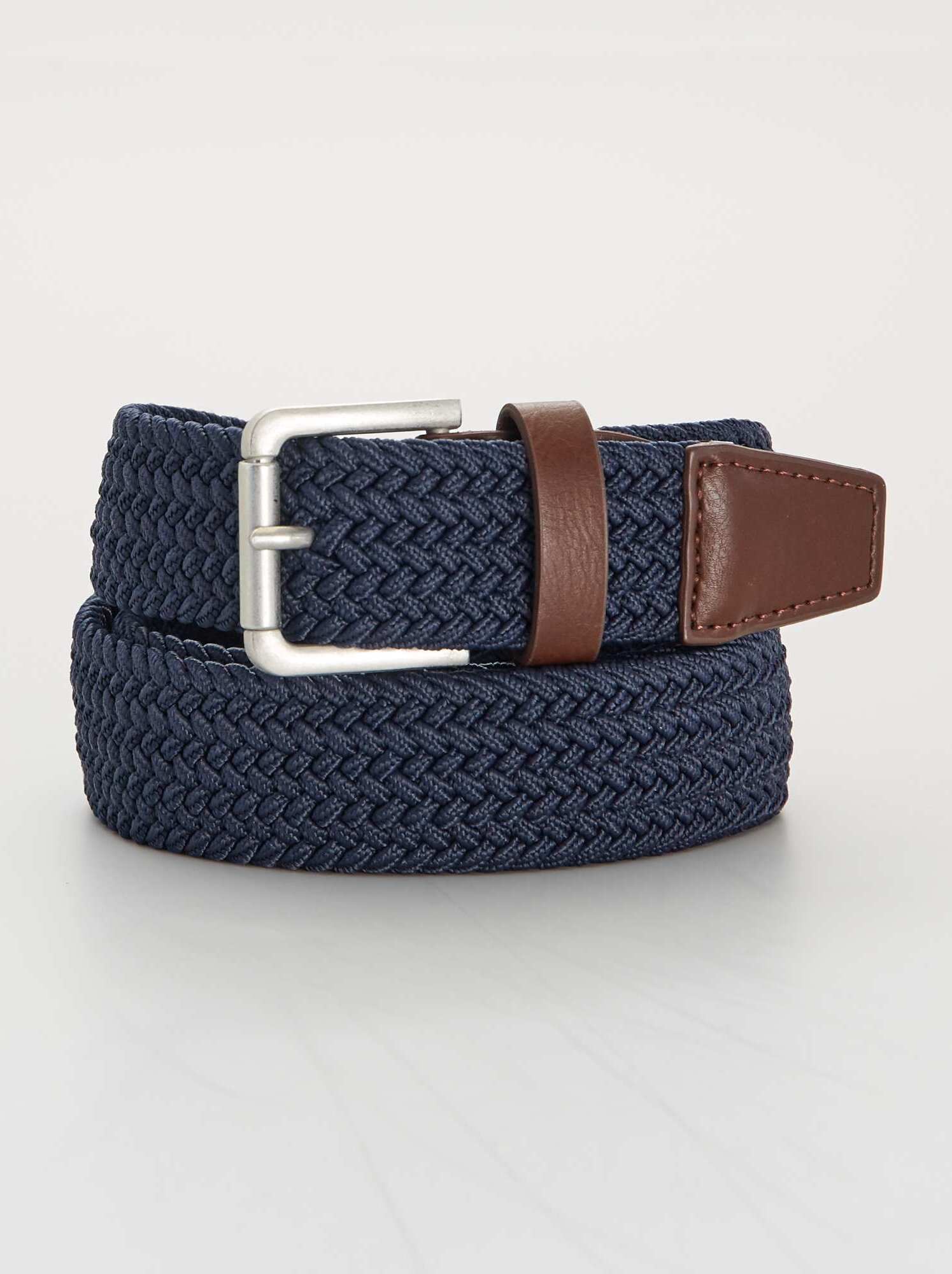 Ceinture tressée élastique - Bleu