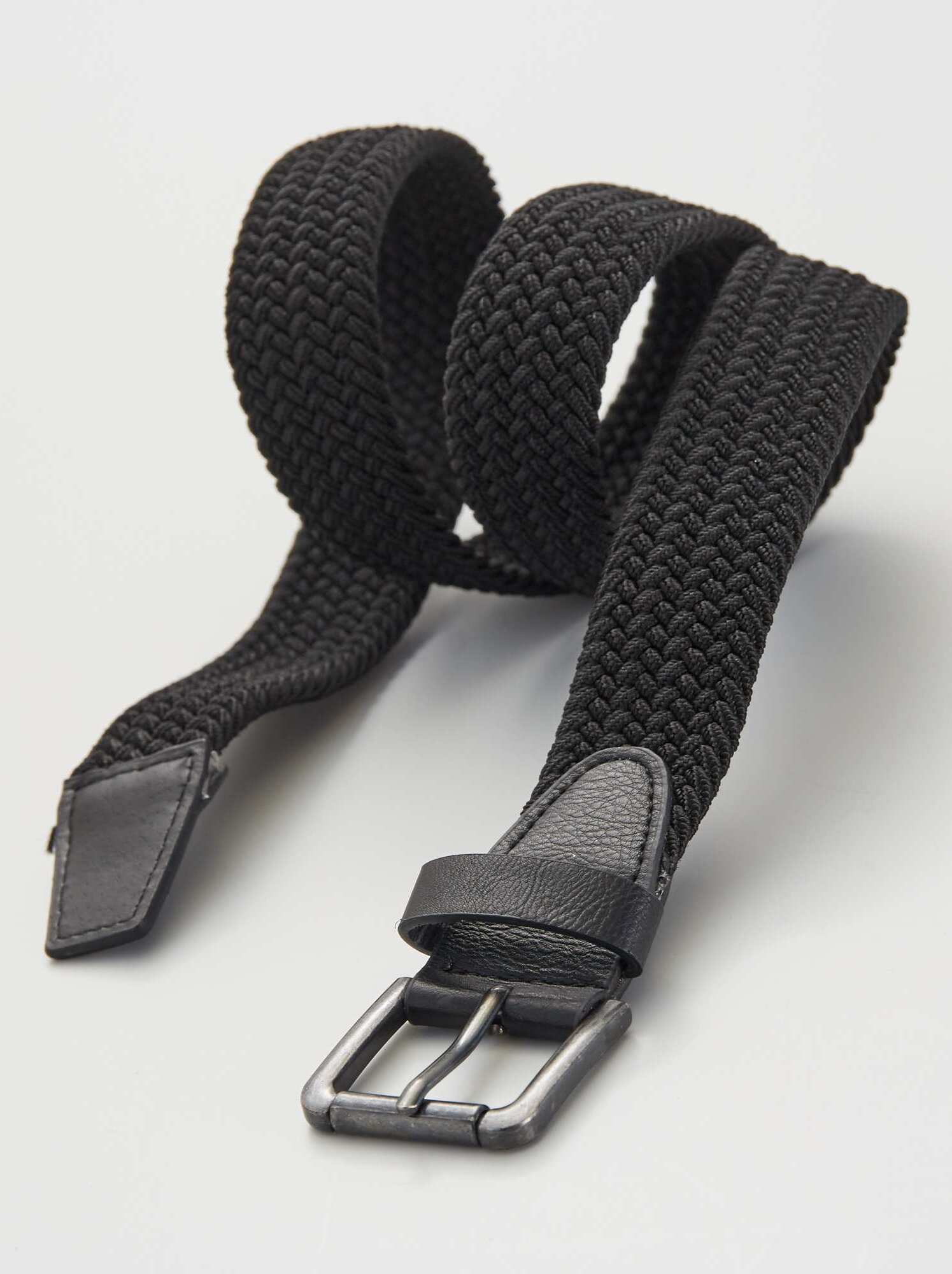 Ceinture tressée élastique - Noir