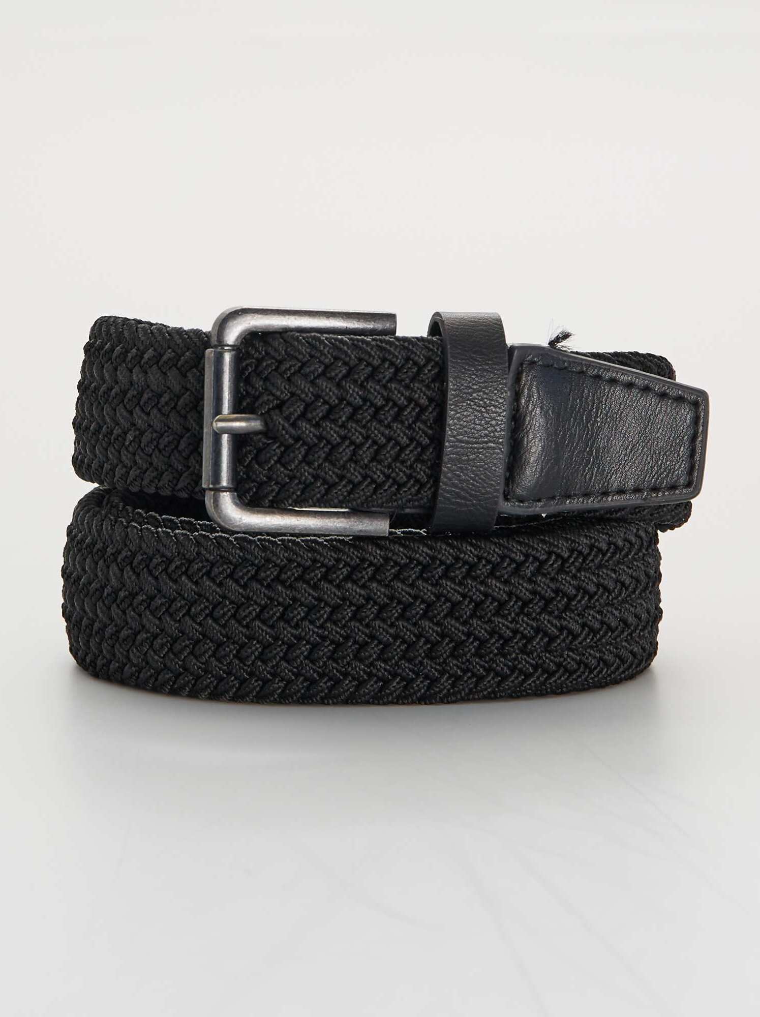 Ceinture tressée élastique - Noir
