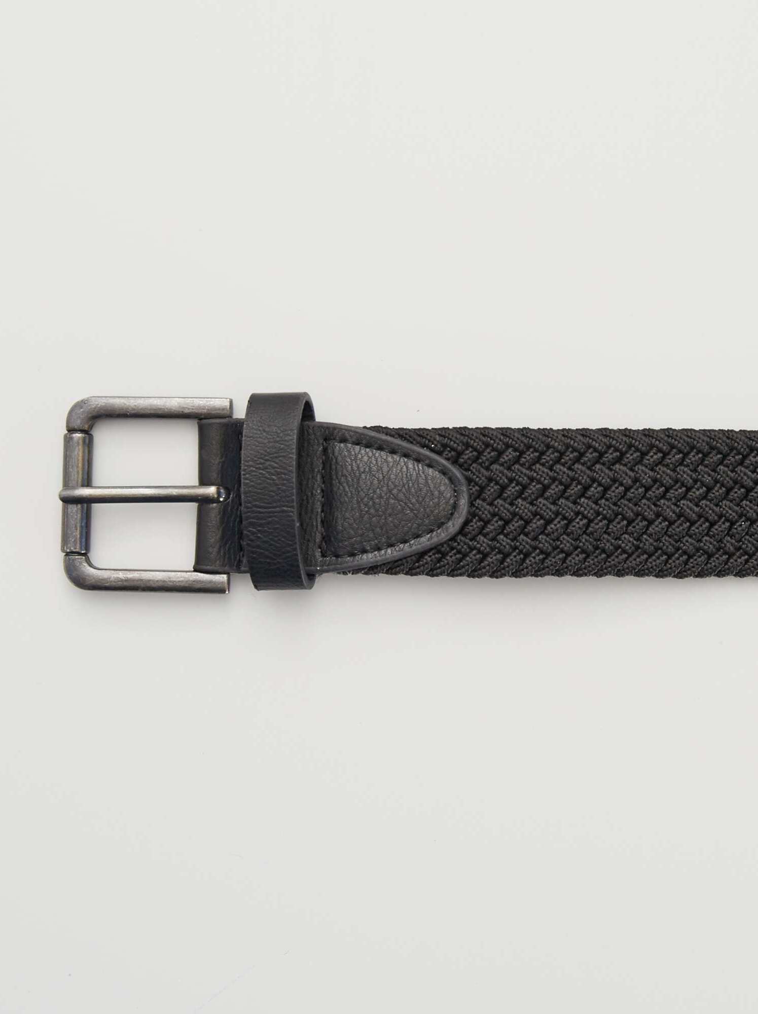 Ceinture tressée élastique - Noir