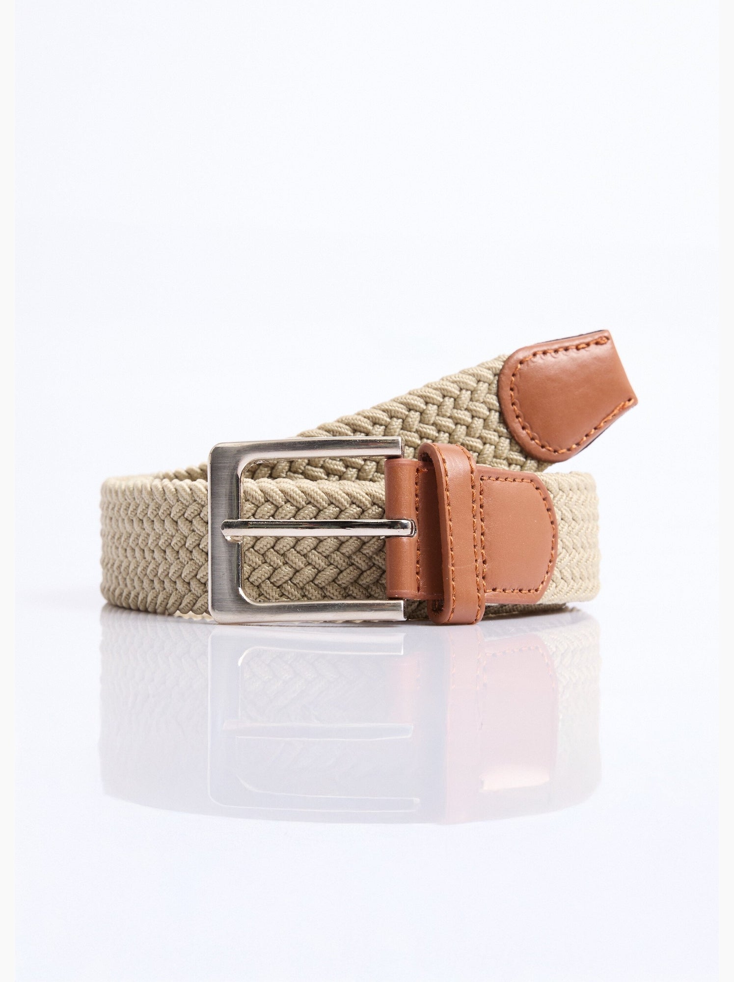 Ceinture tressée extensible taille unique - afibel - Beige