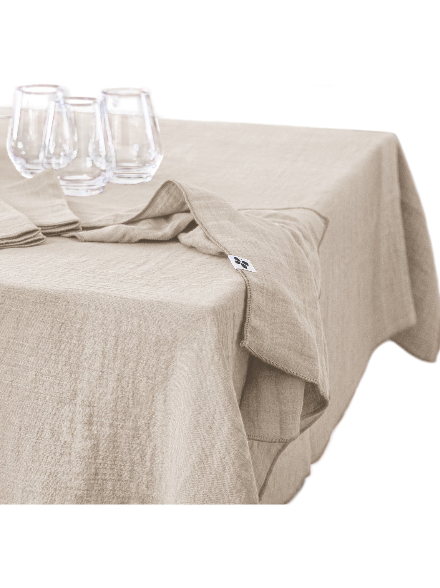 Nappe rectangulaire – double gaze de coton – gaïa - Beige clair