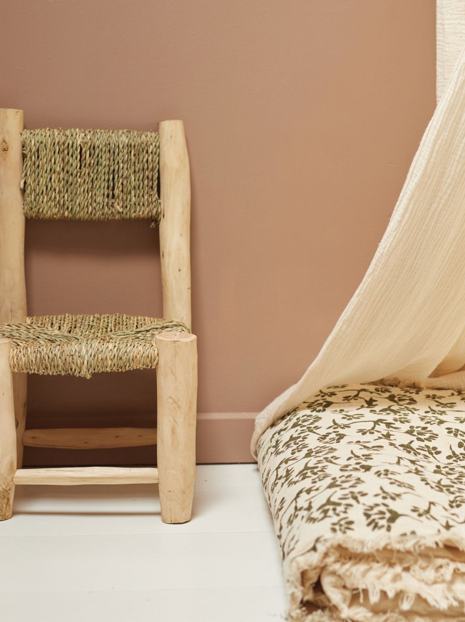 Chaise enfant bois de laurier et doum - Bois naturel