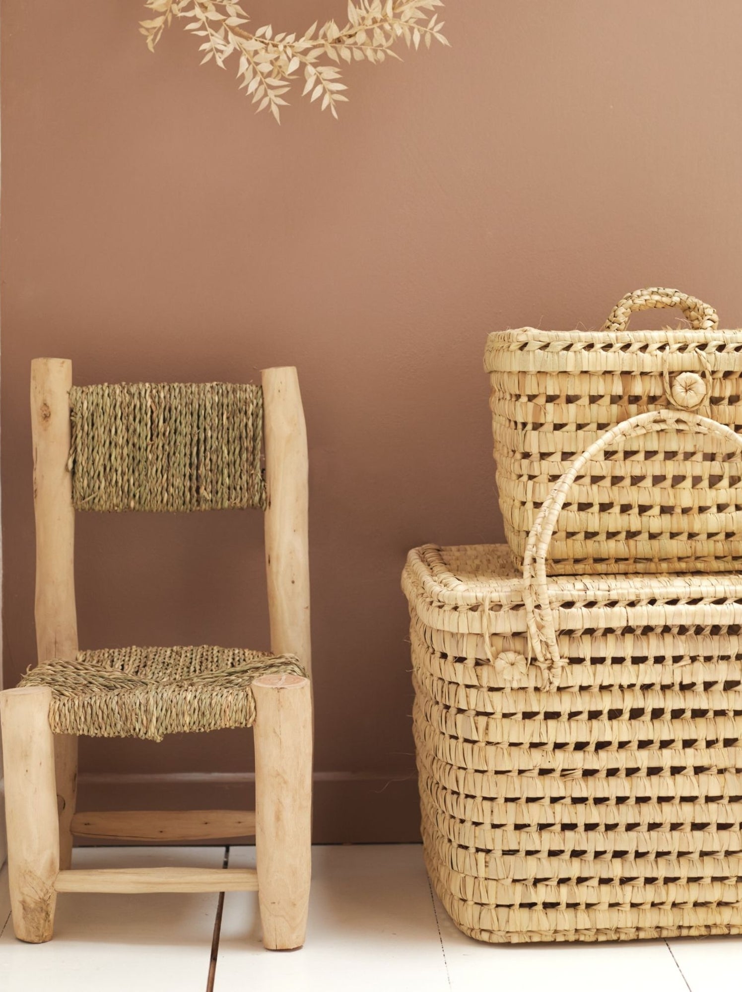 Chaise enfant bois de laurier et doum - Bois naturel