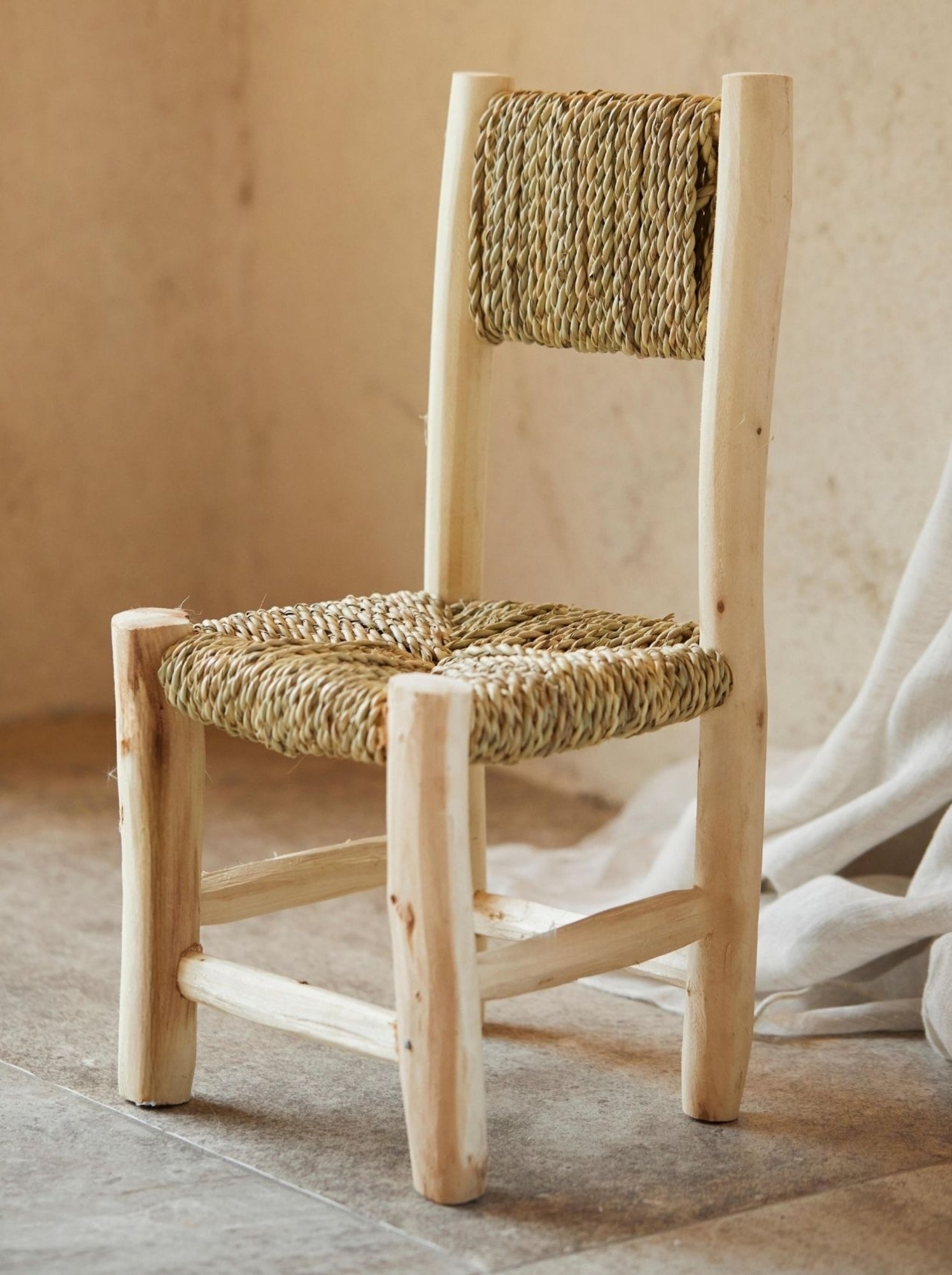 Chaise enfant bois de laurier et doum - Bois naturel