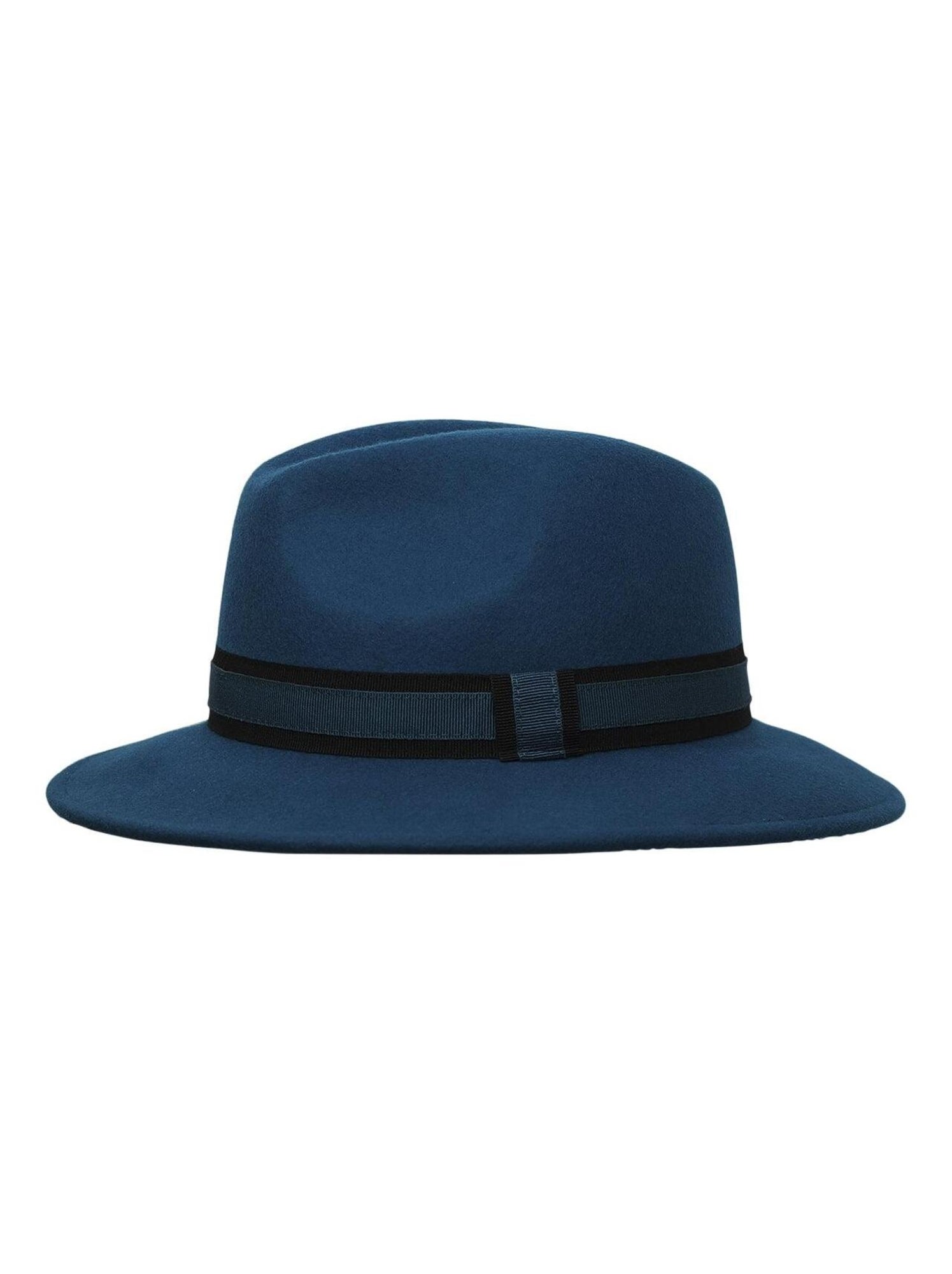 Chapeau fédora 100% laine IDRO - Bleu pétrole