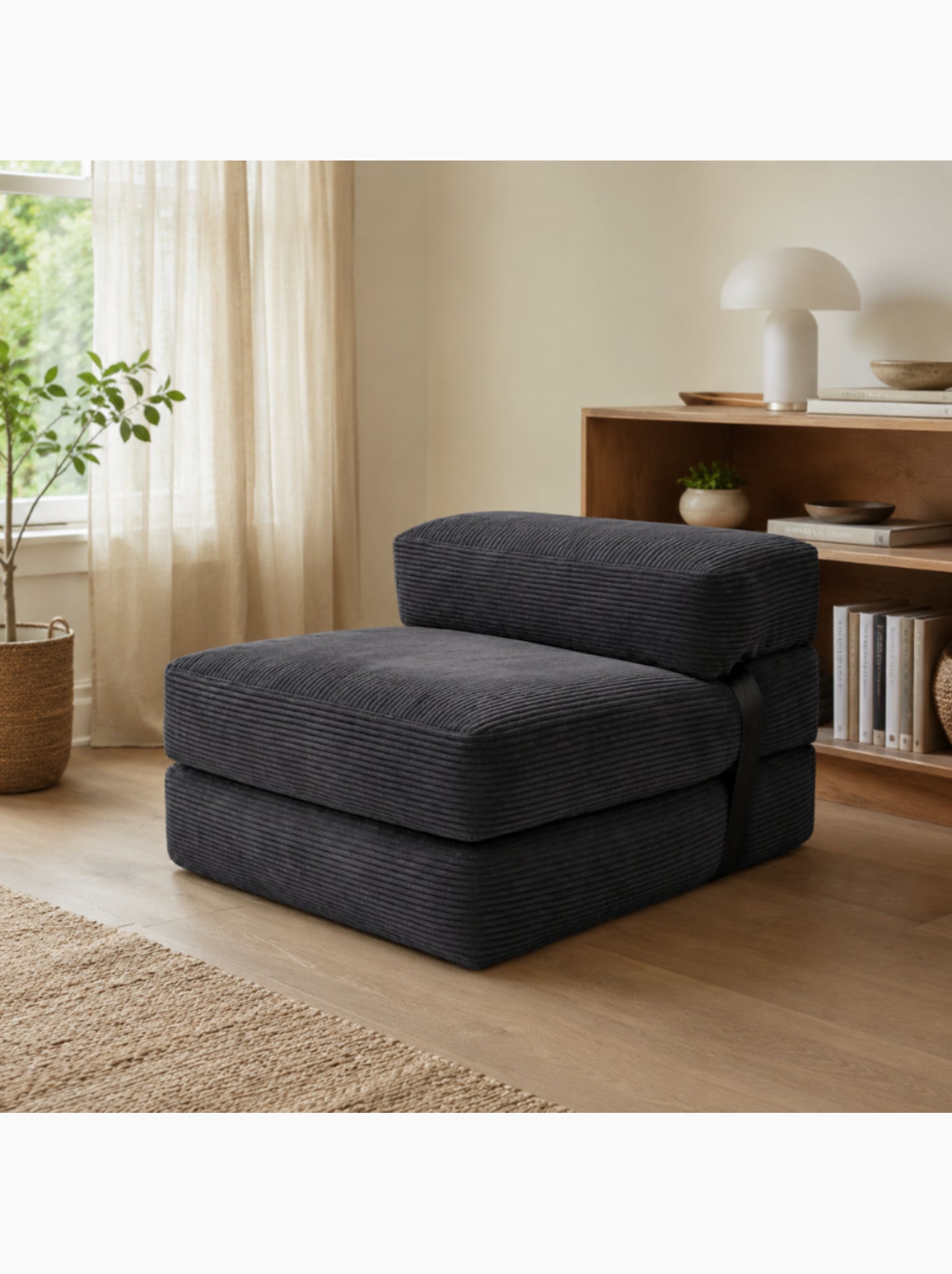 Chauffeuse déhoussable 70x190 cm gris foncé - Gris foncé