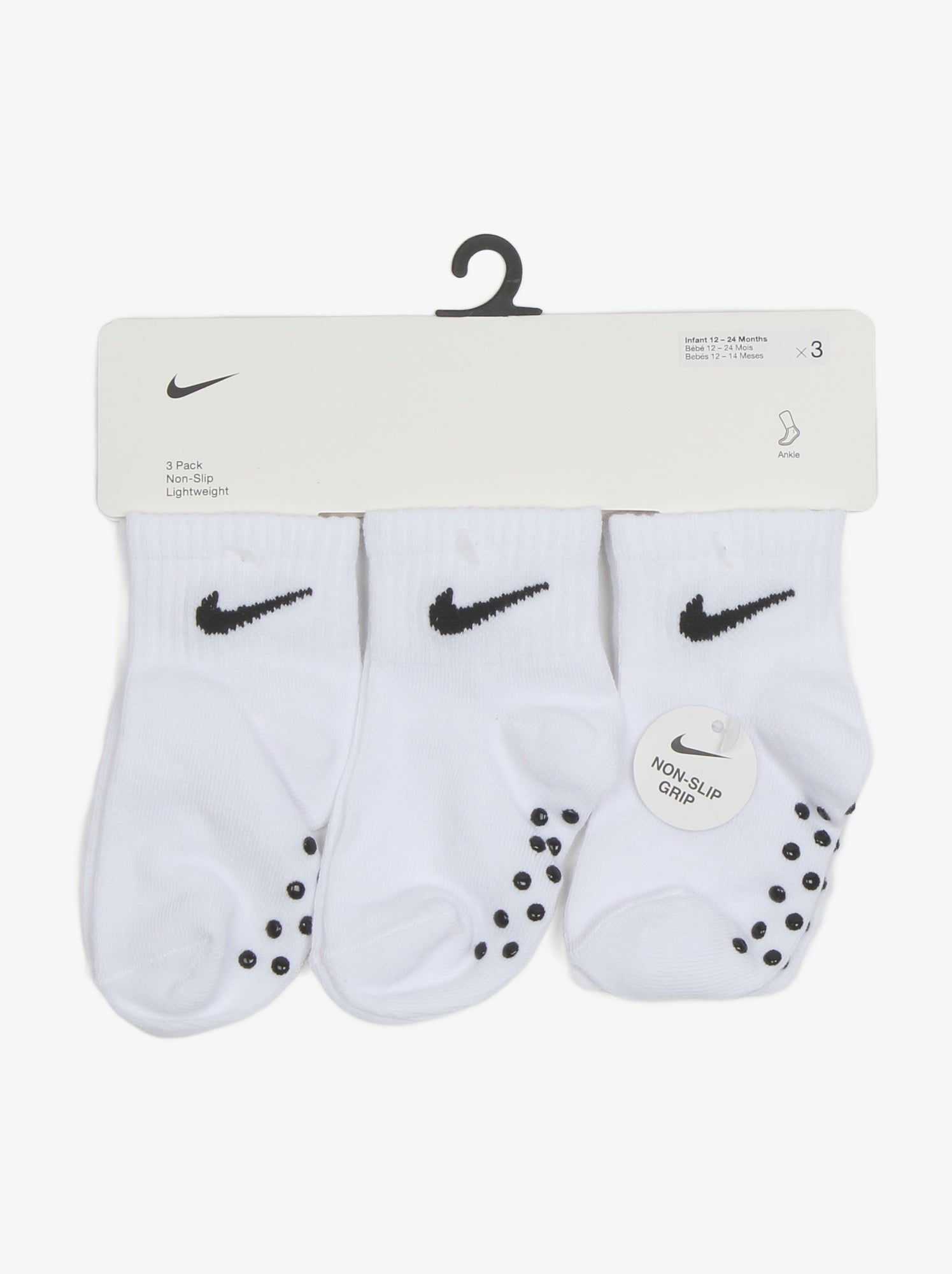 Chaussettes bébé lot de 3 - nike - Blanc Noir