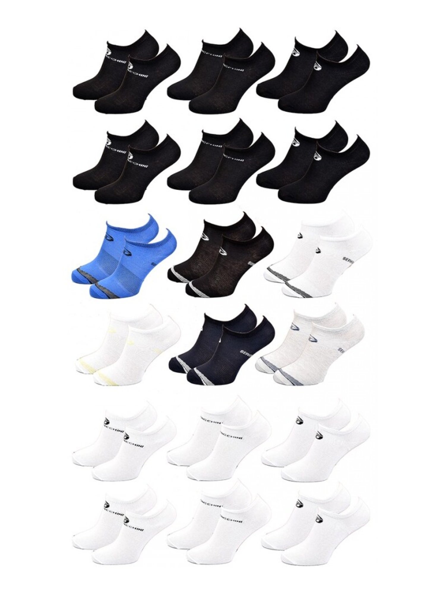 Chaussettes Enfant SERGIO TACCHINI Socquettes en Coton Majoritaire - Pack de 12 - Multicolore