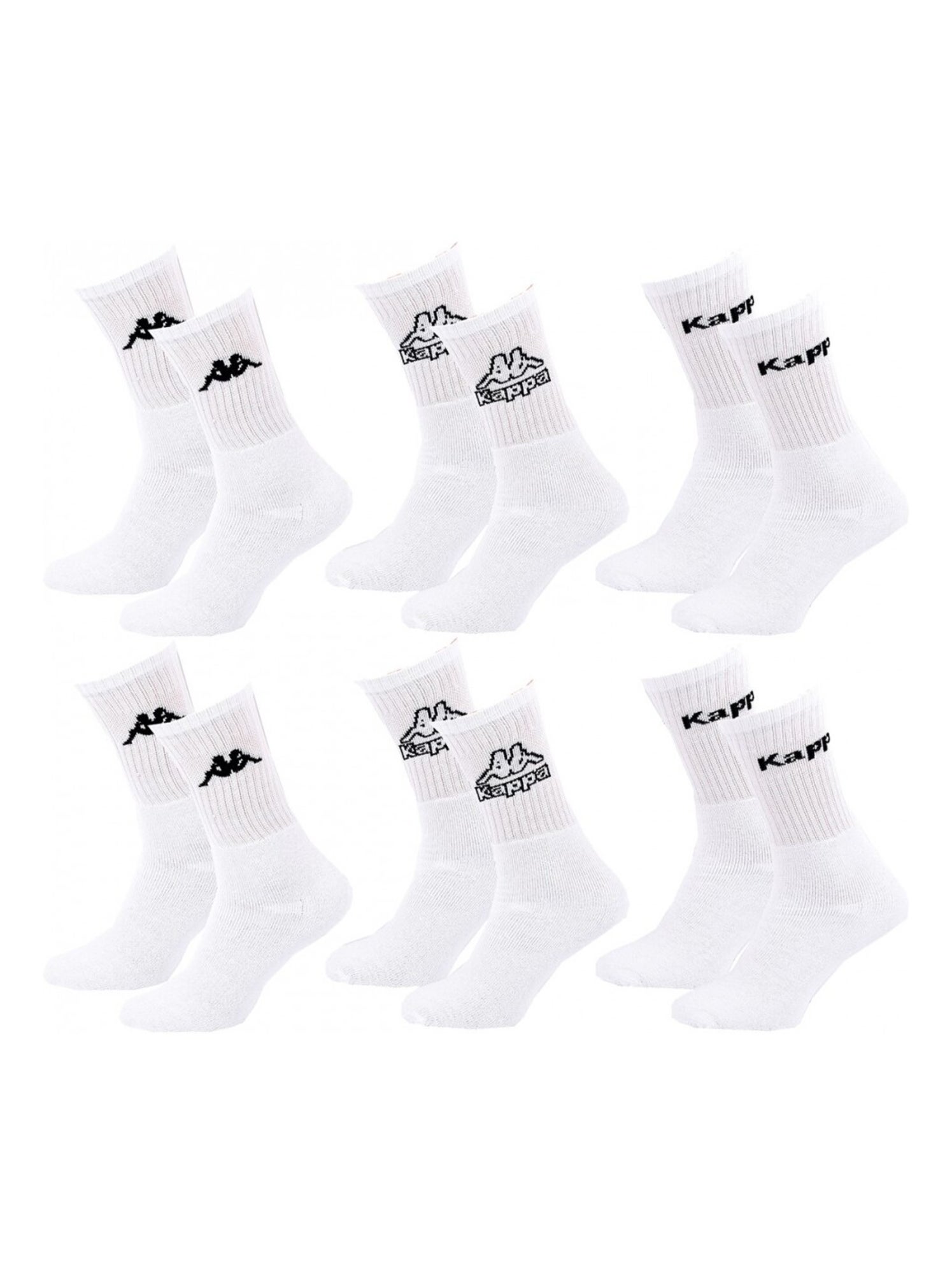 Chaussettes Homme CREW KAPPA - Pack de 6 - Blanc Blanc