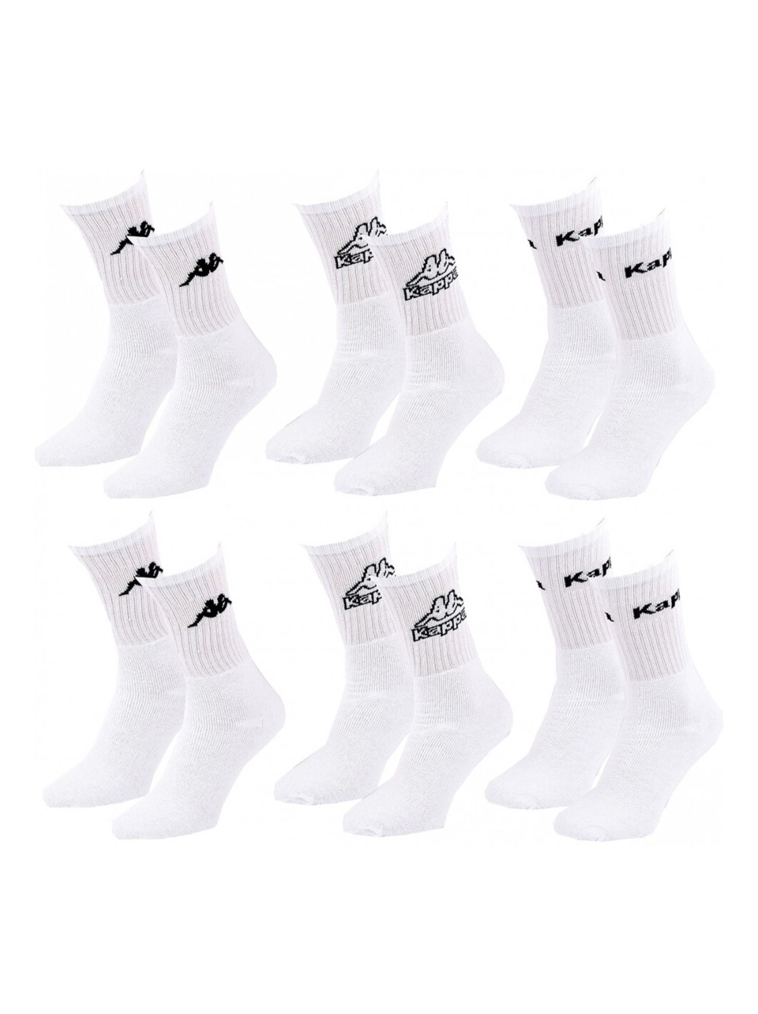 Chaussettes Homme CREW KAPPA - Pack de 6 - Blanc Blanc