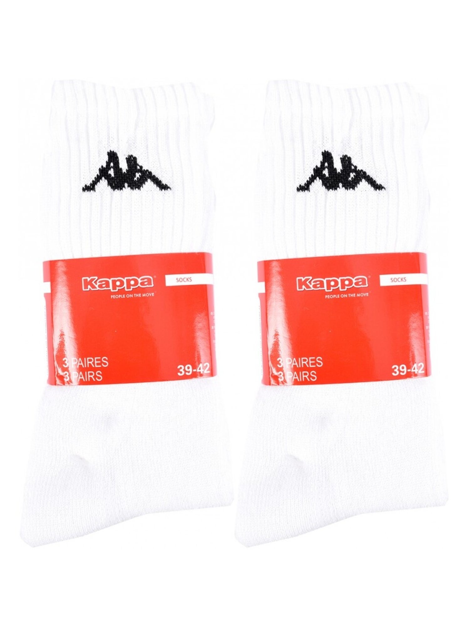Chaussettes Homme CREW KAPPA - Pack de 6 - Blanc Blanc